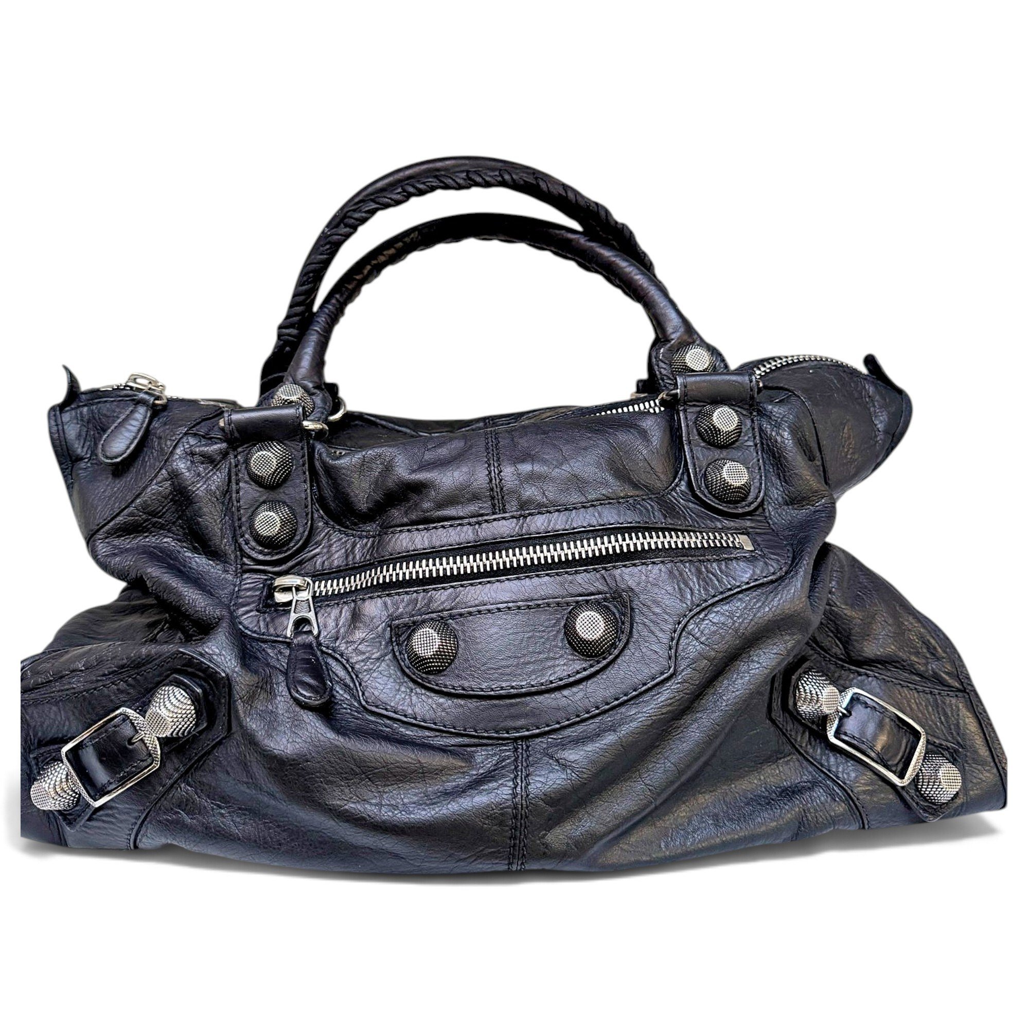 City leather handbag