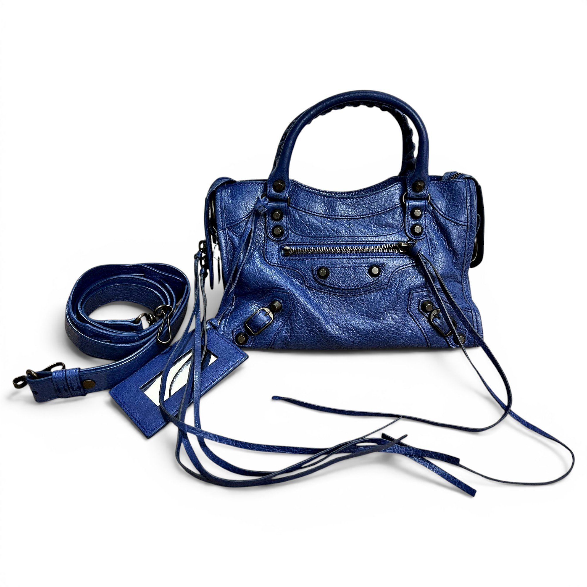 City leather handbag