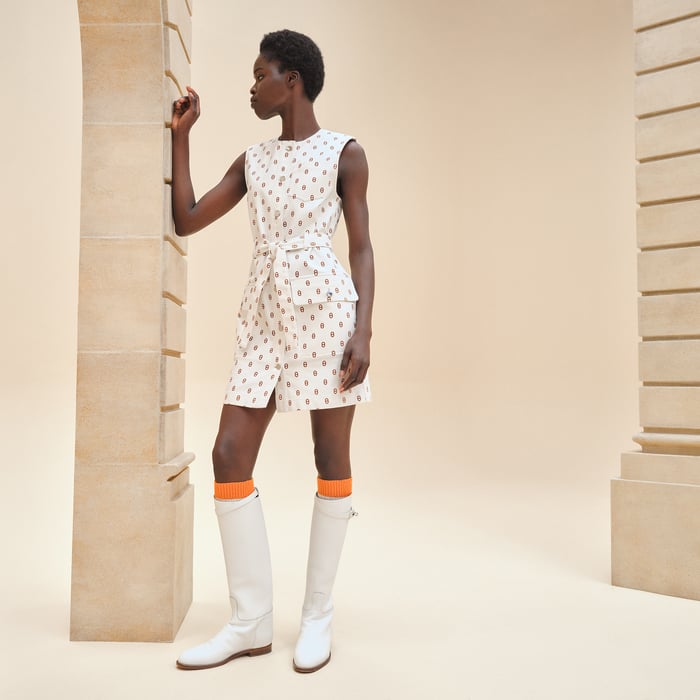 Marron Fauve "Chaine d'Ancre" Denim Dress