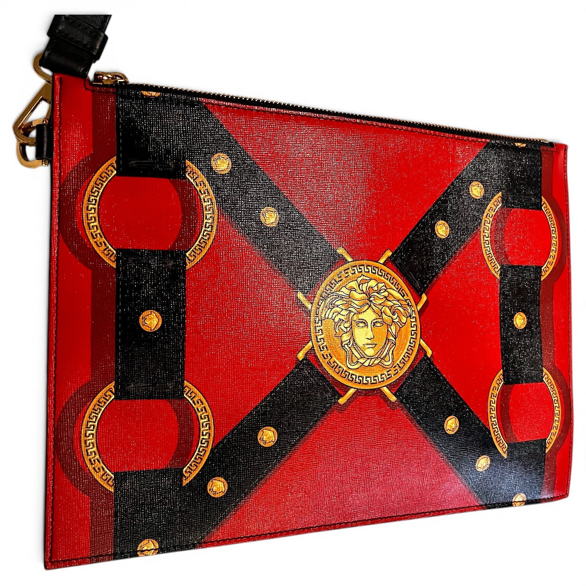 Leather clutch bag