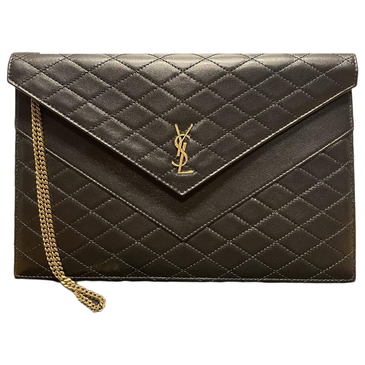 Leather clutch bag
