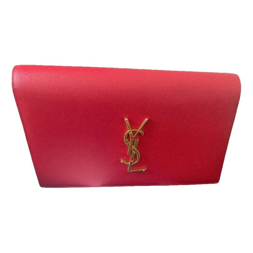 Leather clutch bag