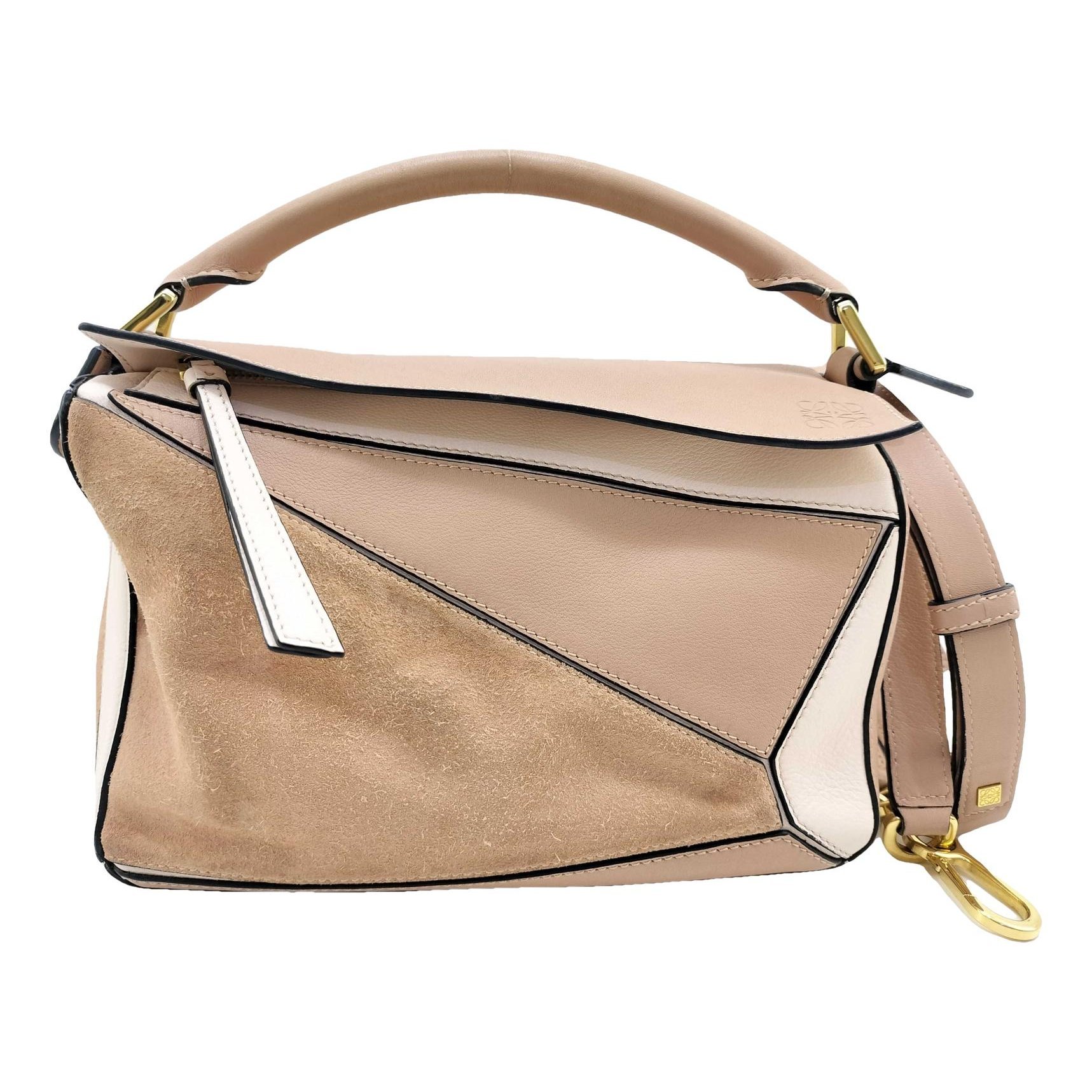 Puzzle leather handbag