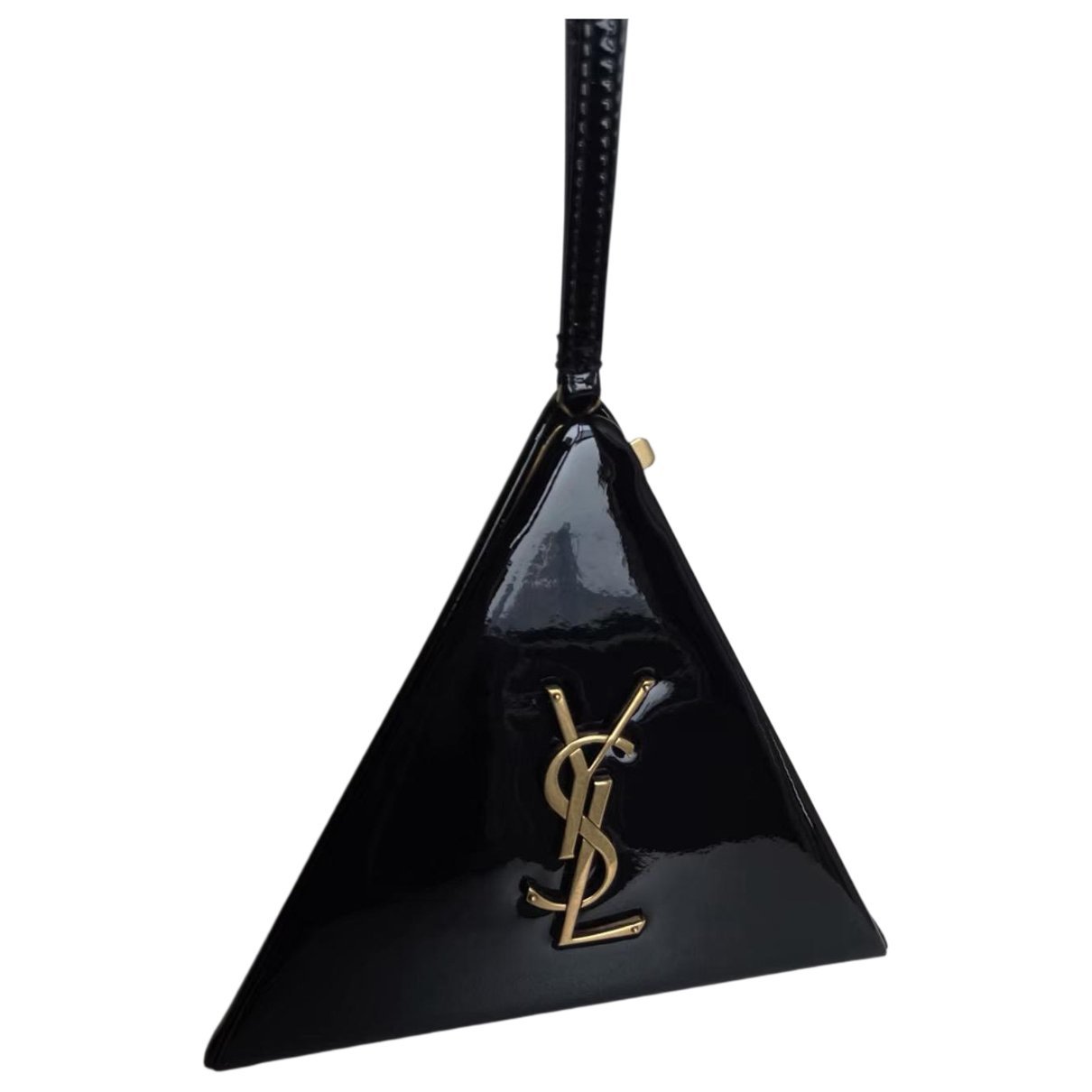 Pyramid Box patent leather handbag