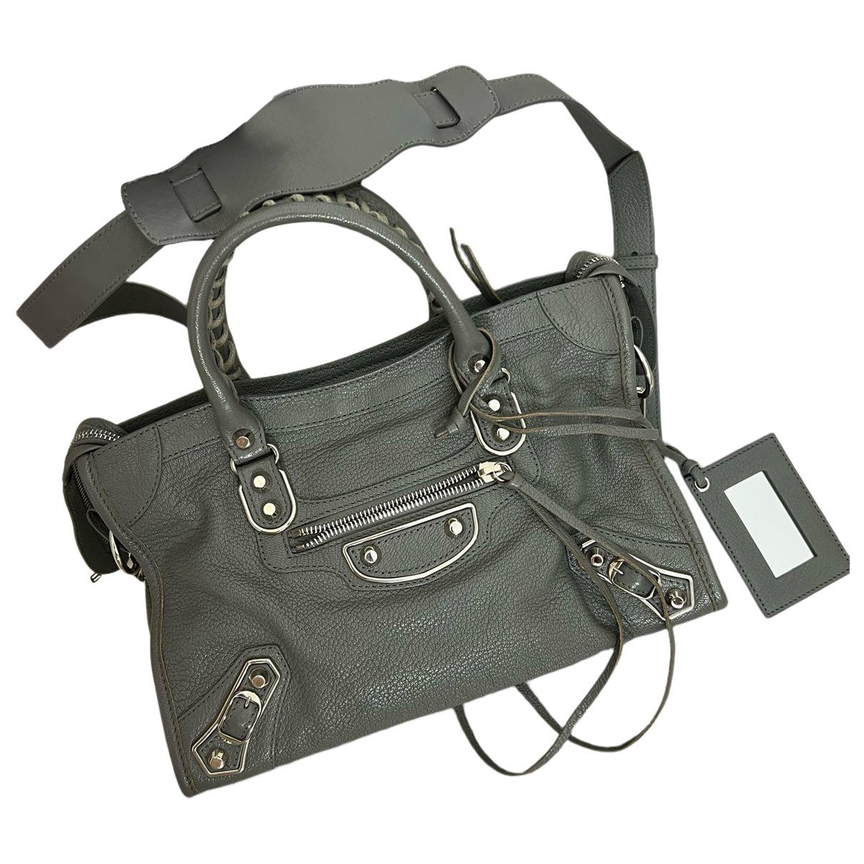 City leather handbag