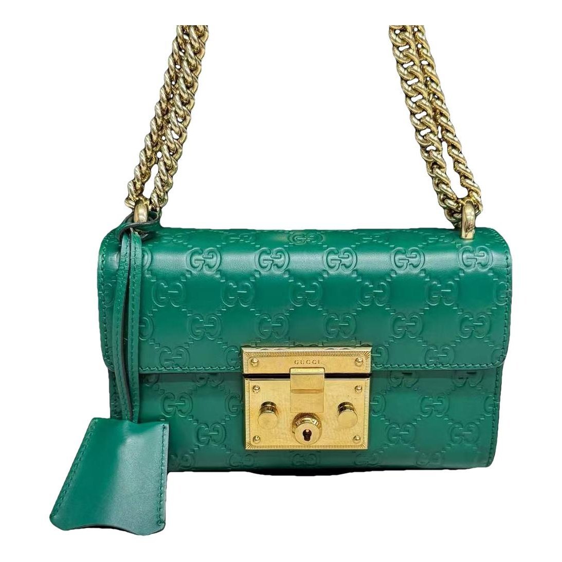 Padlock leather crossbody bag