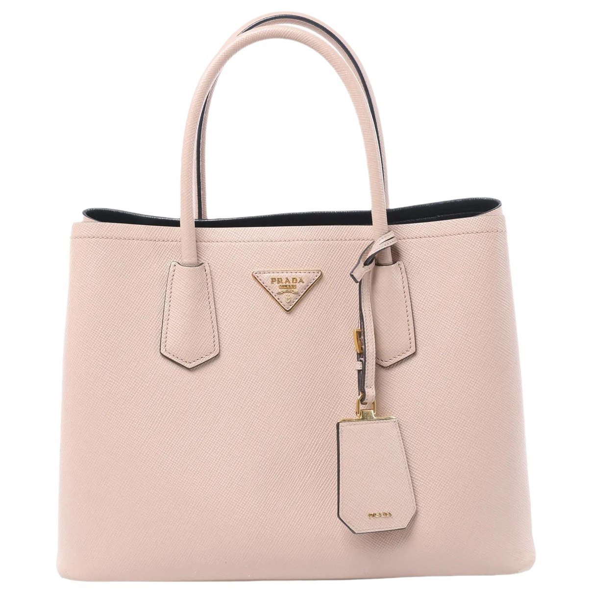 Double leather handbag