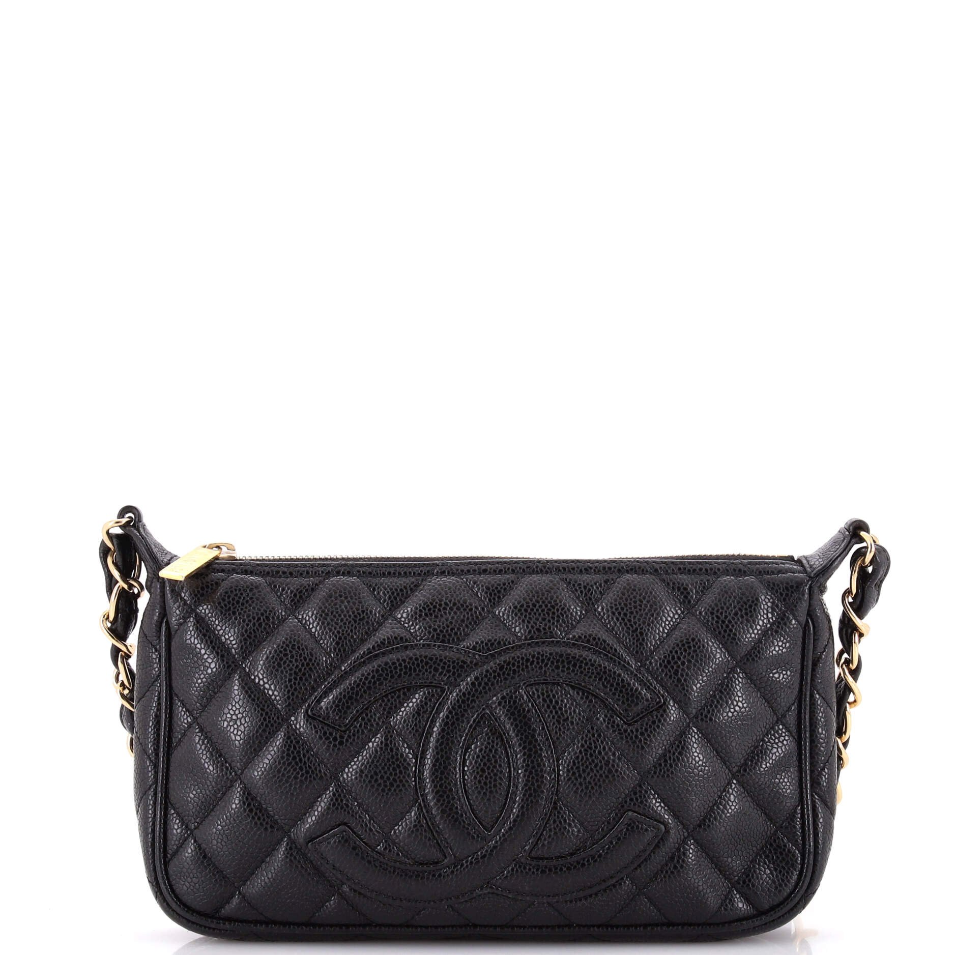 Timeless CC Chain Shoulder Bag Quilted Caviar Small