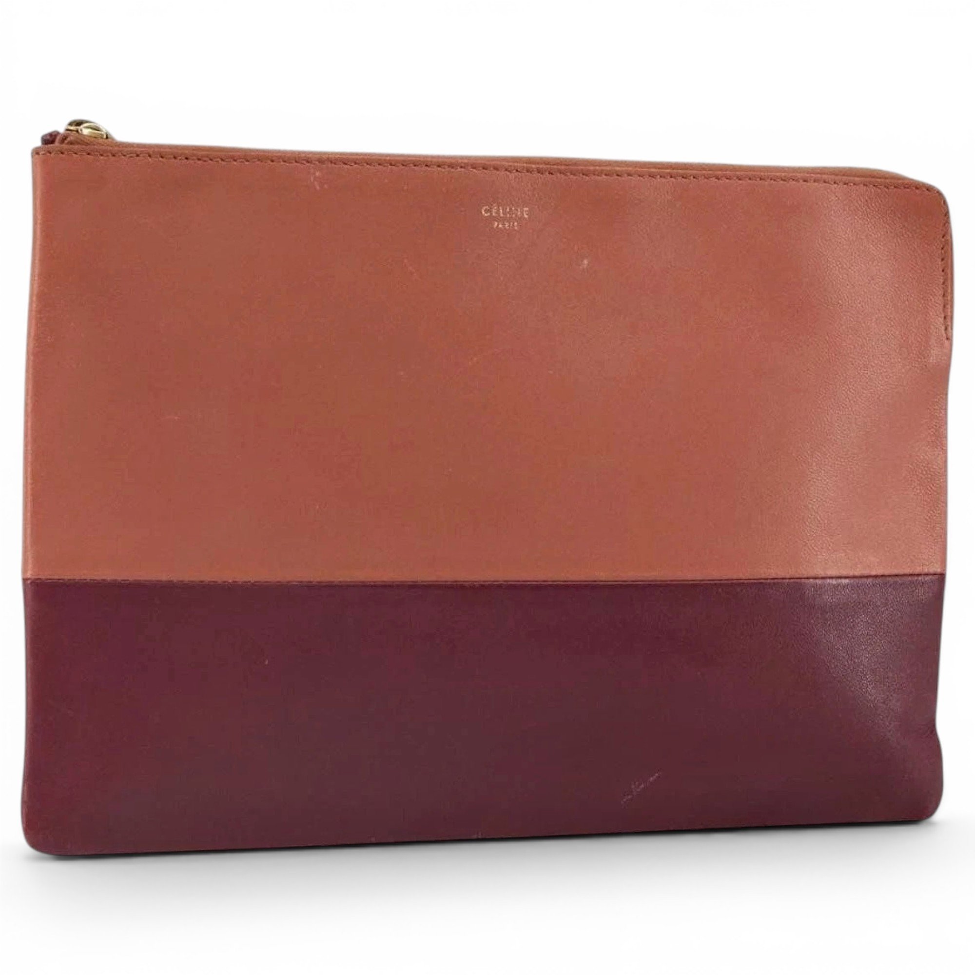 Leather clutch bag