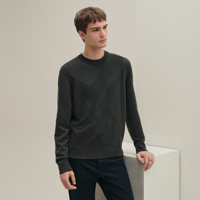Vert Chrome Cashmere "Casaque Ombree" Crewneck Sweater
