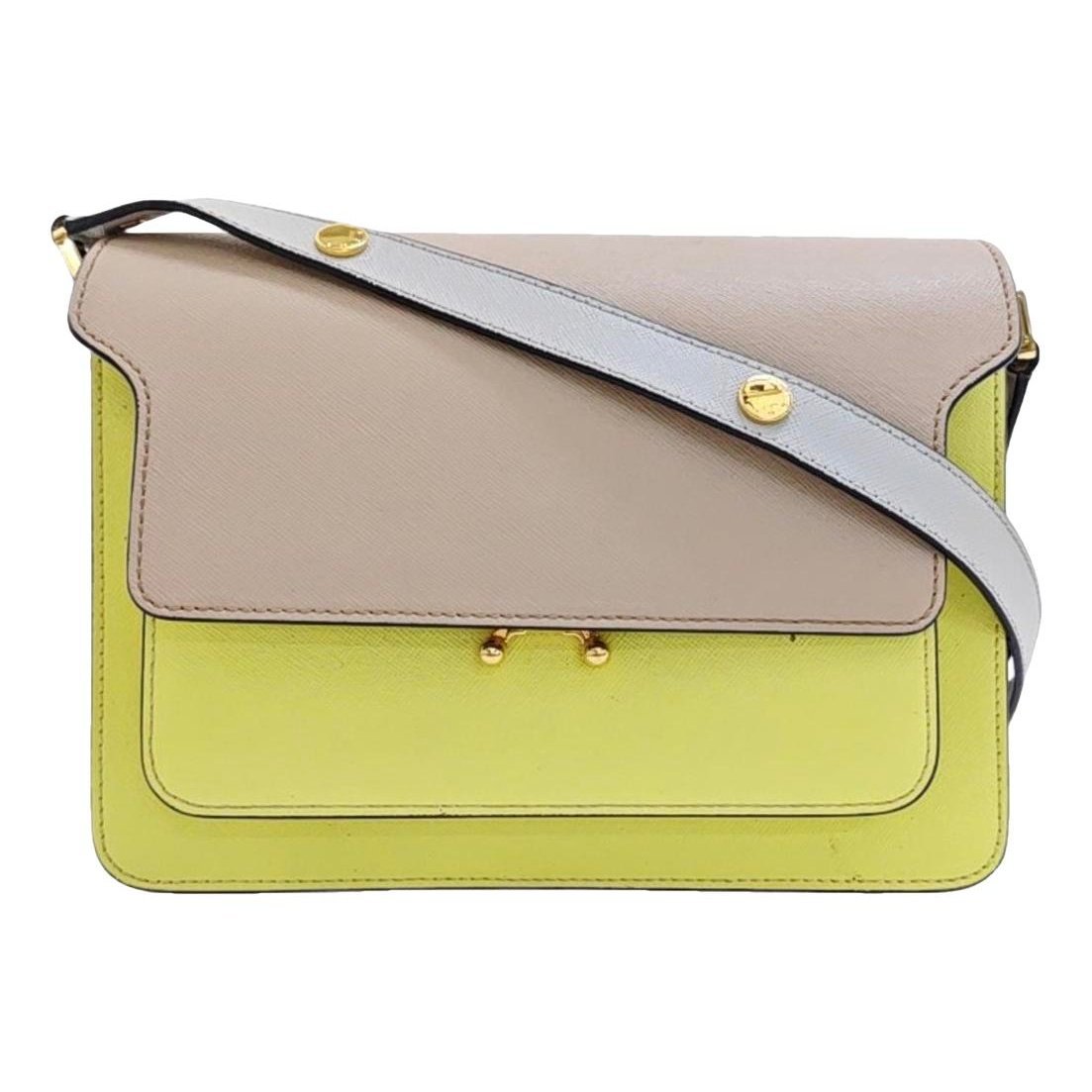 Trunk leather crossbody bag