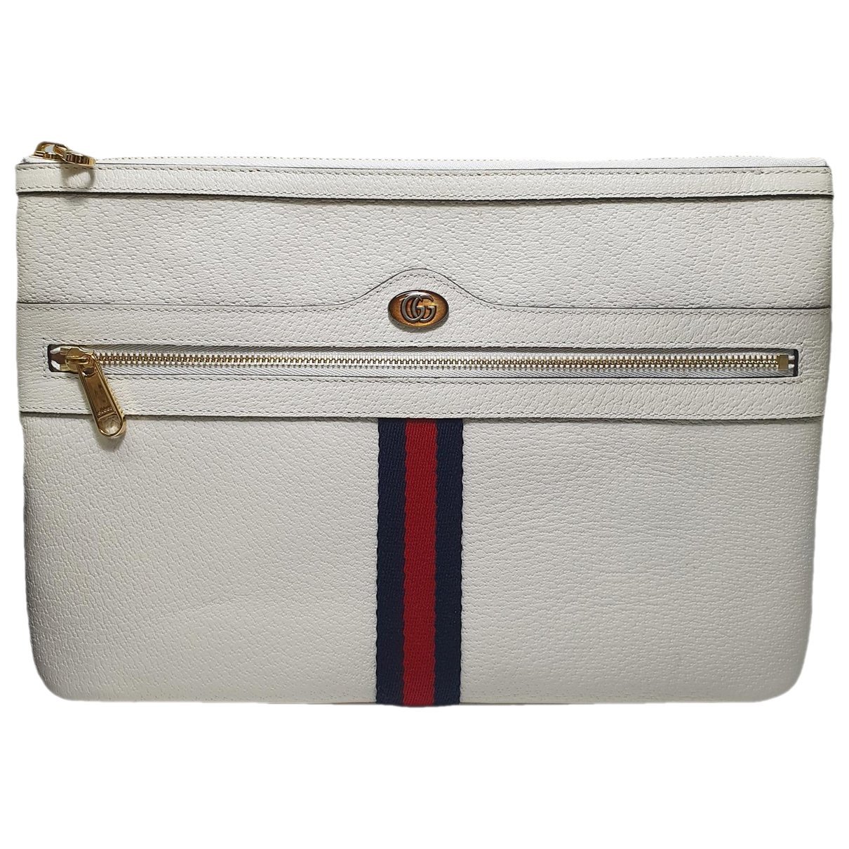 Leather clutch bag
