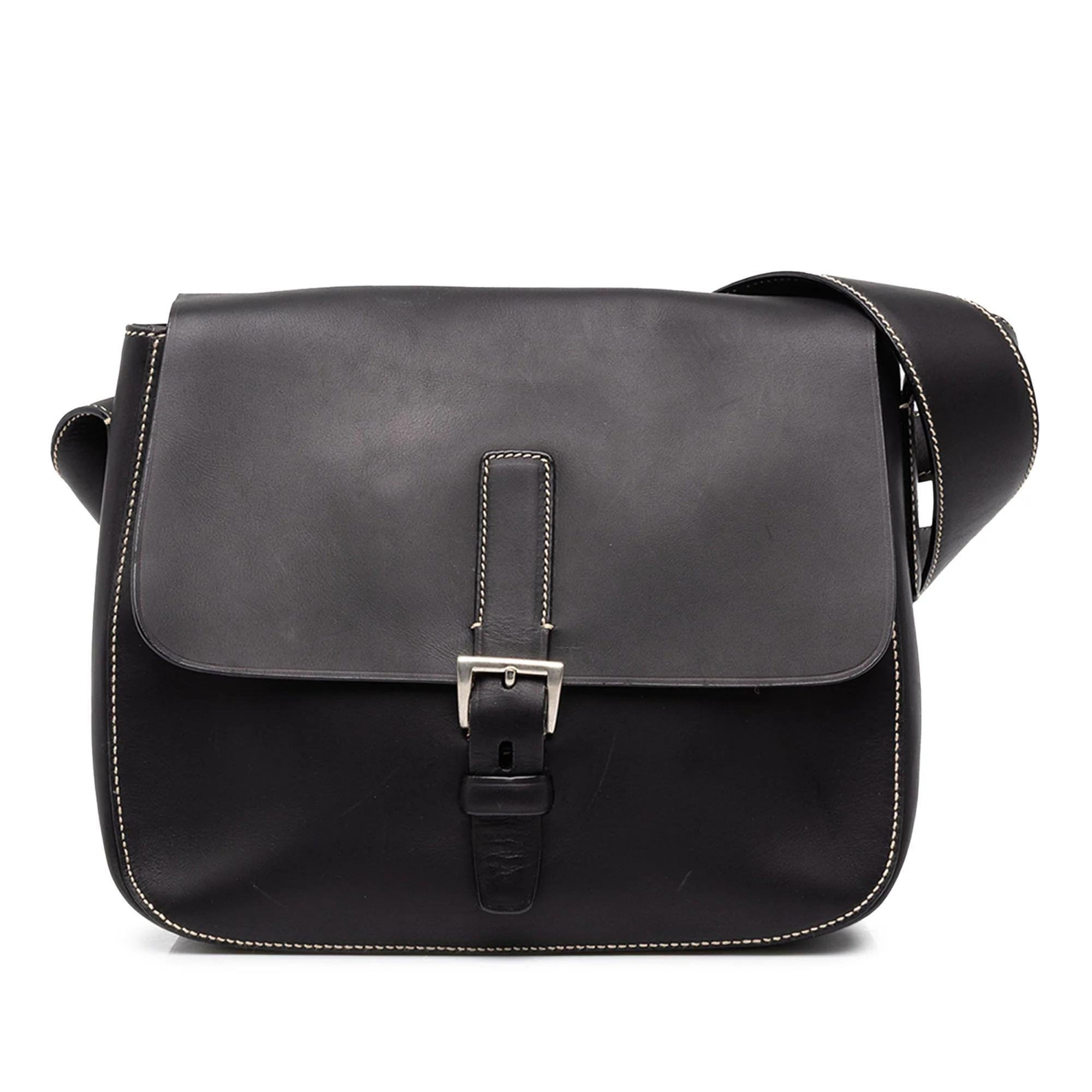 Buckle leather crossbody bag