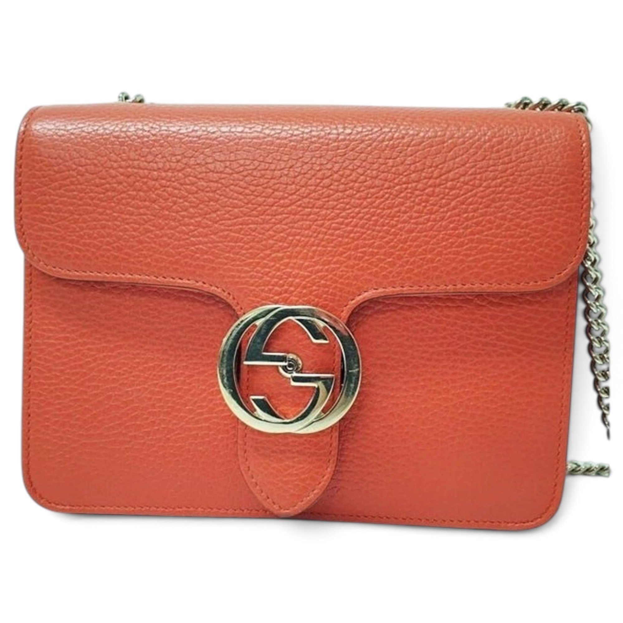 Interlocking leather crossbody bag