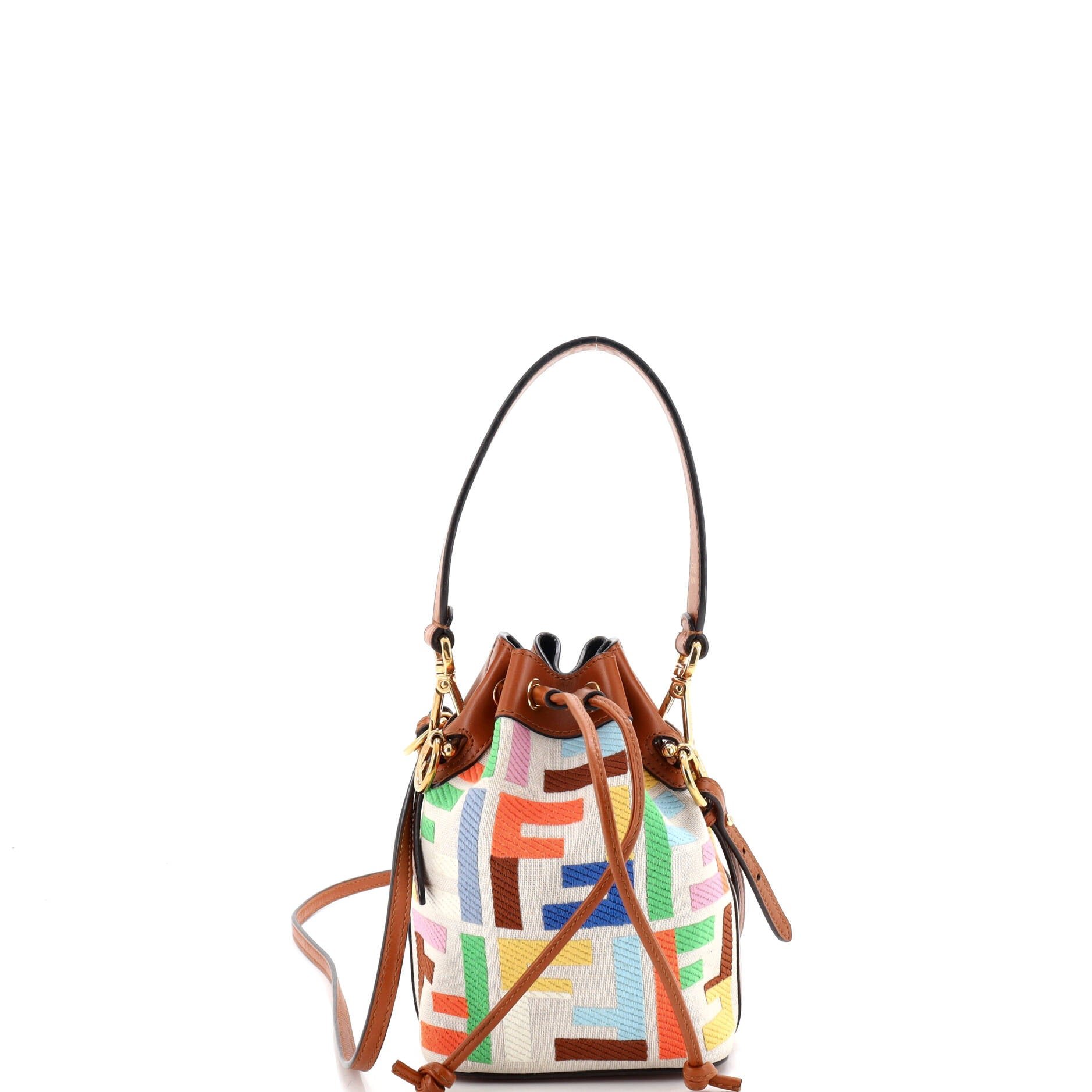 Mon Tresor Bucket Bag Zucca Embroidered Canvas Mini