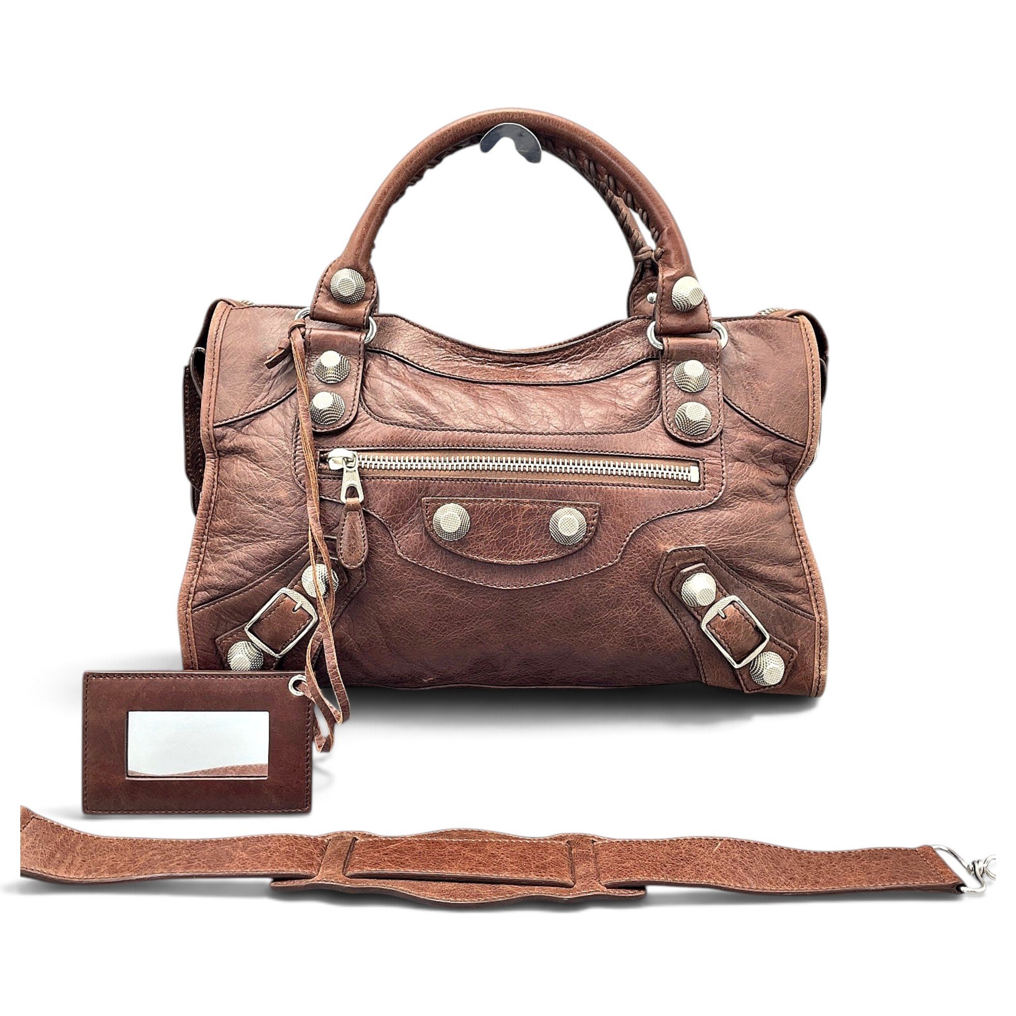 City leather handbag