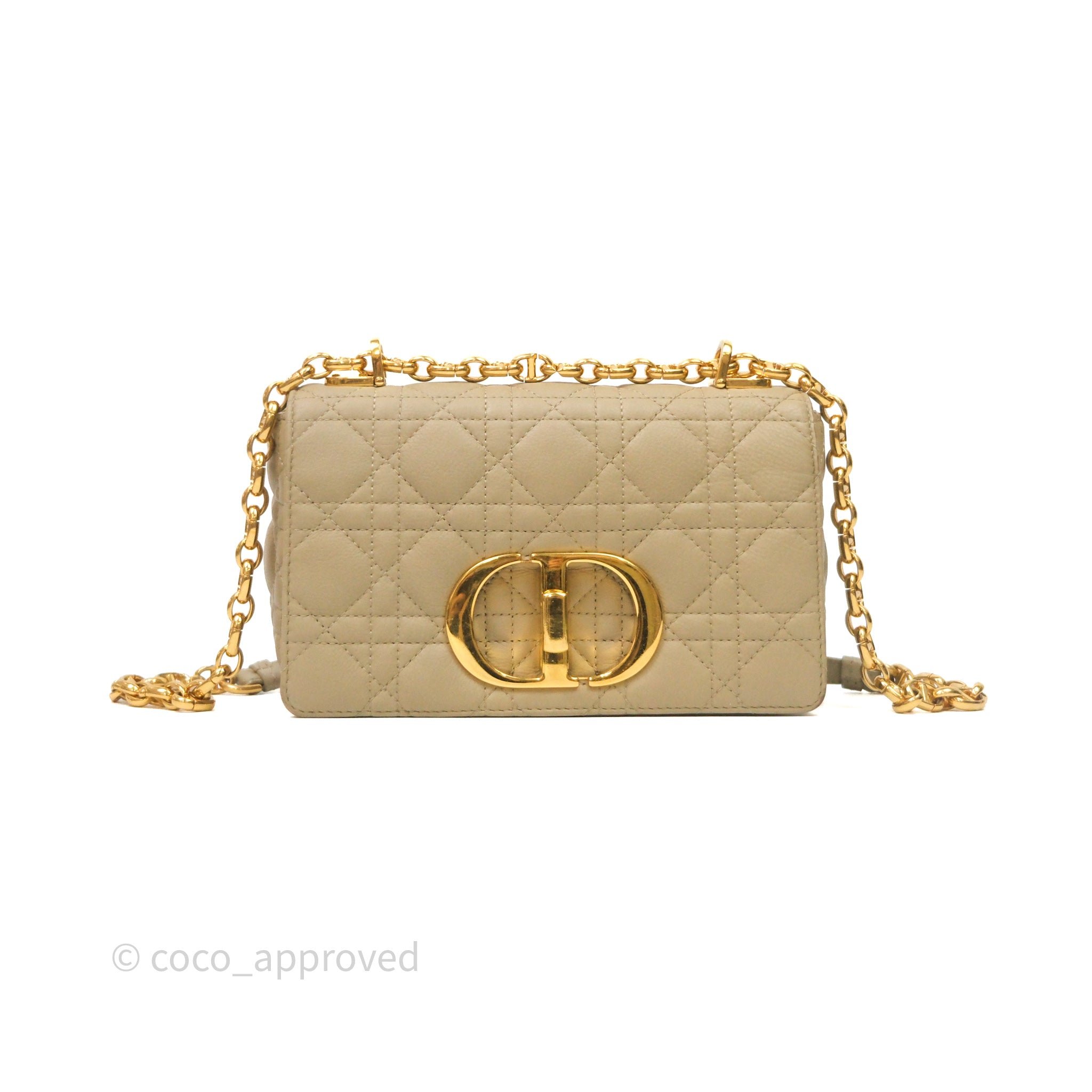 Dior Small Caro Bag Beige Supple Cannage Calfskin
