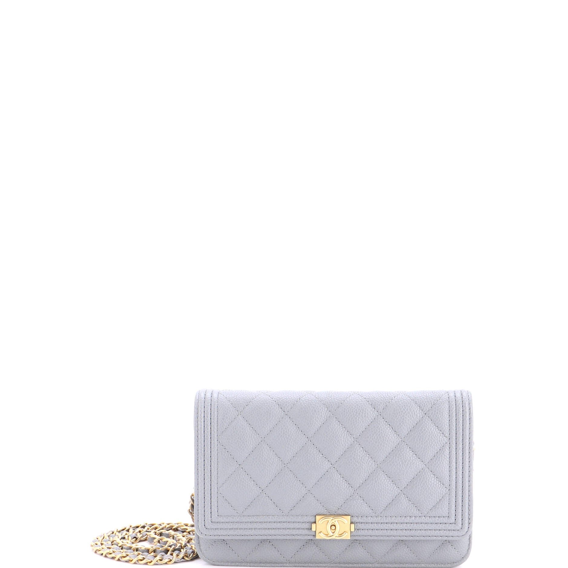 Boy Wallet on Chain Quilted Caviar