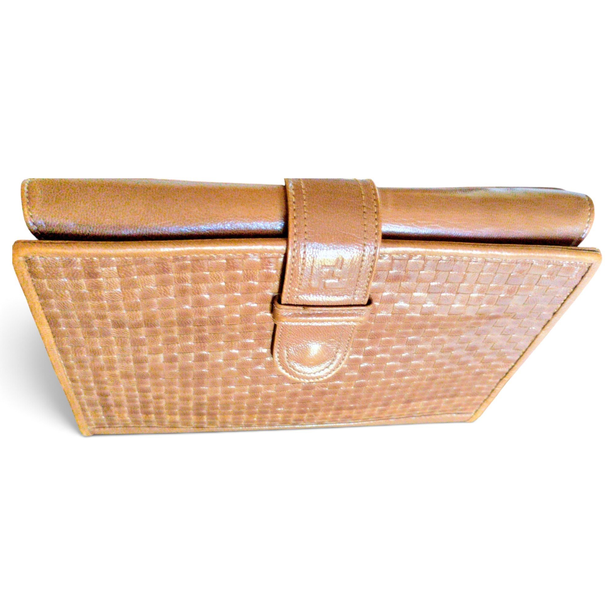 Baguette leather clutch bag