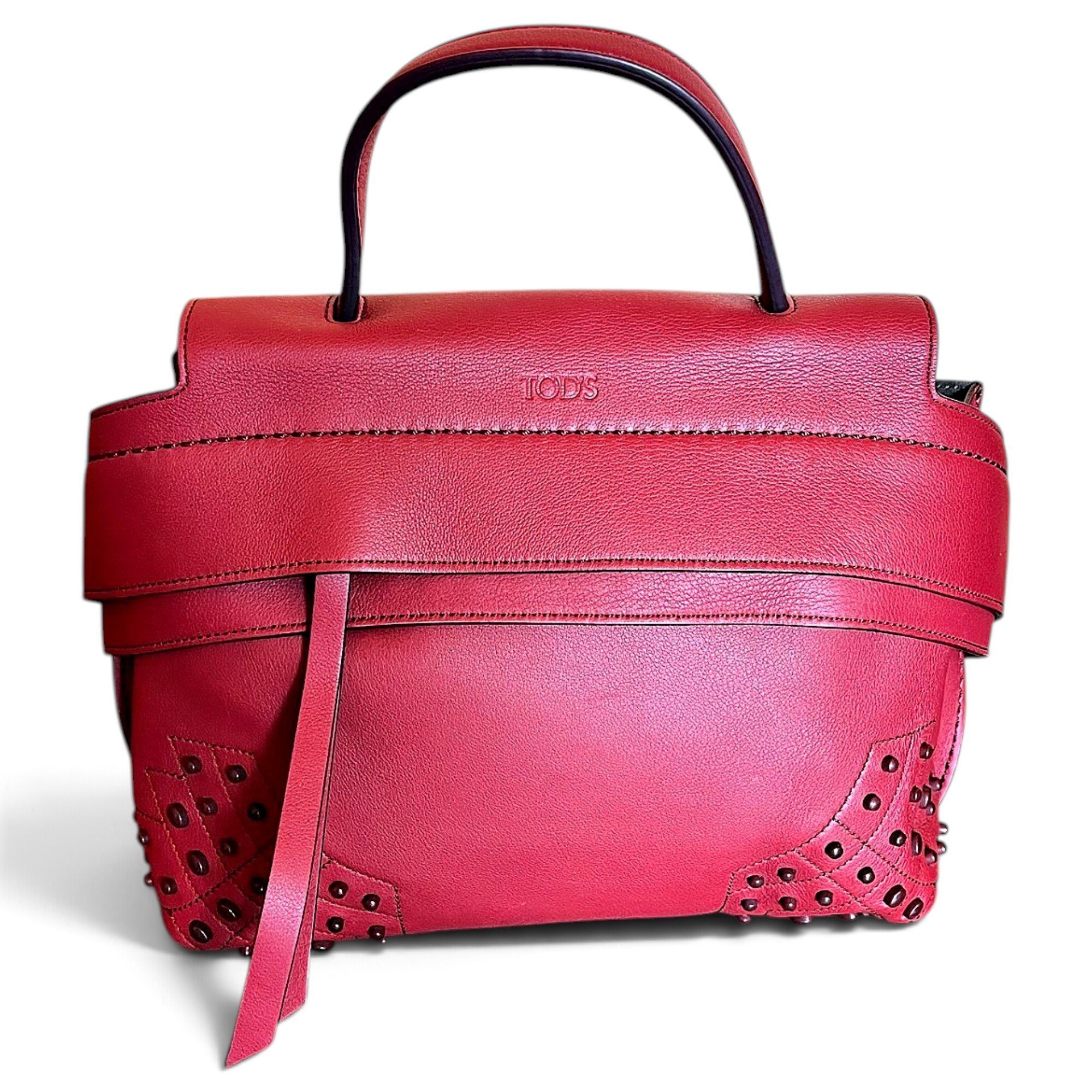 Wave leather handbag