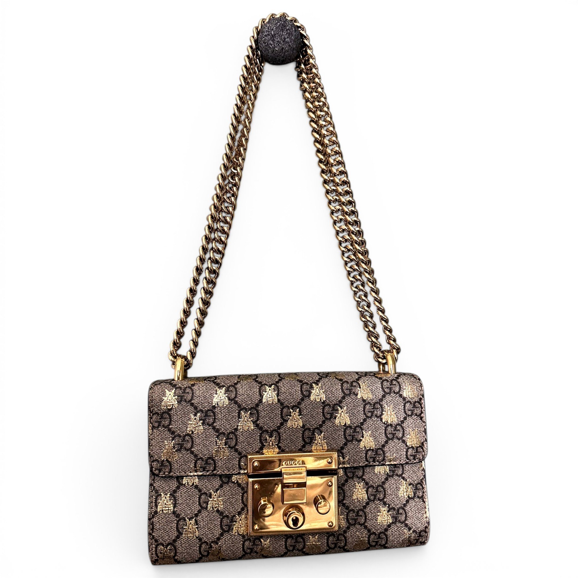 Padlock leather crossbody bag