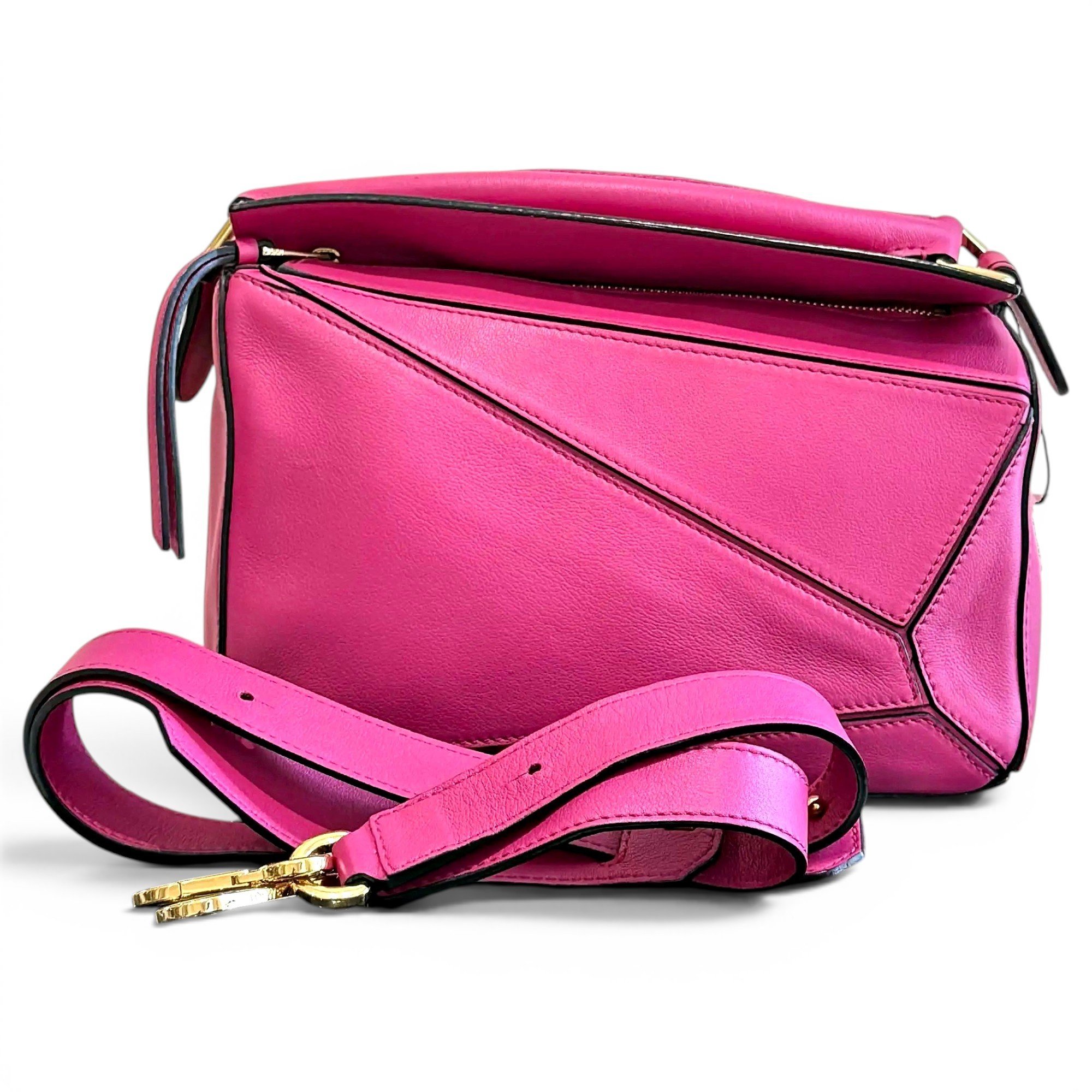 Puzzle leather handbag