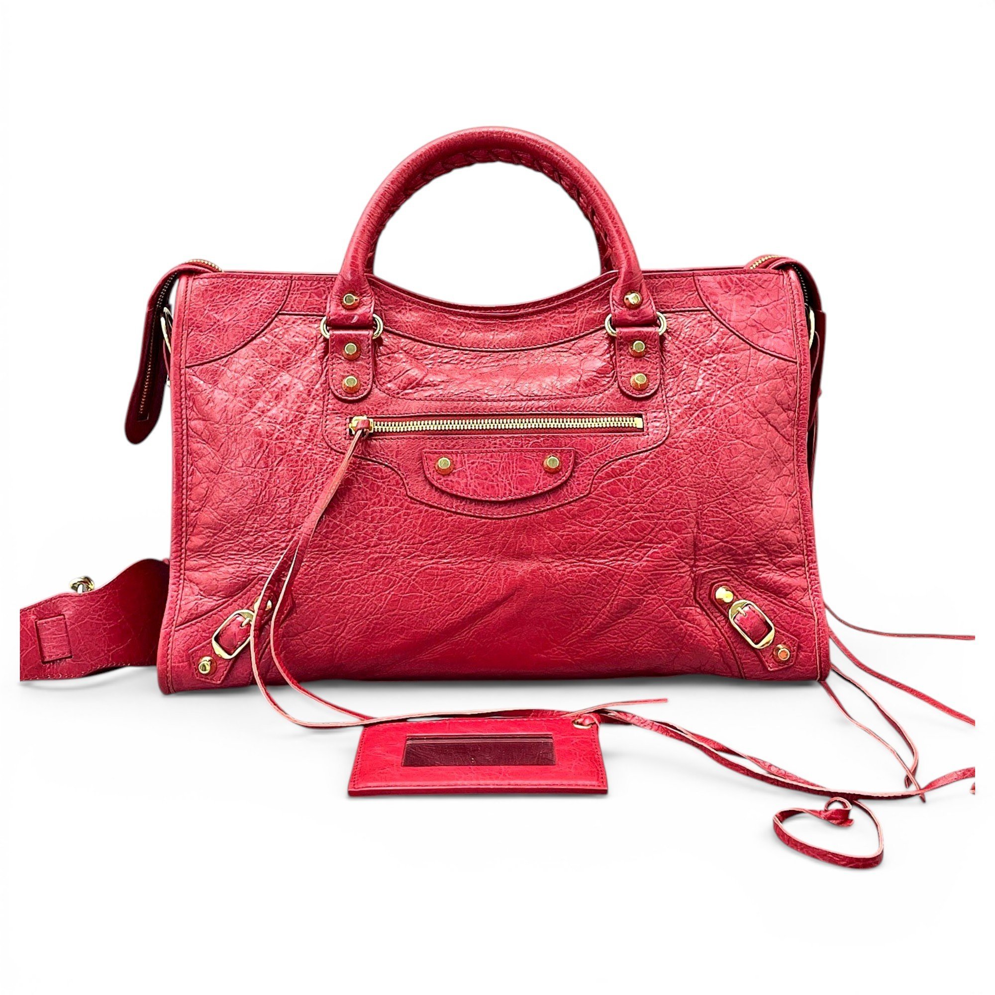 City leather handbag