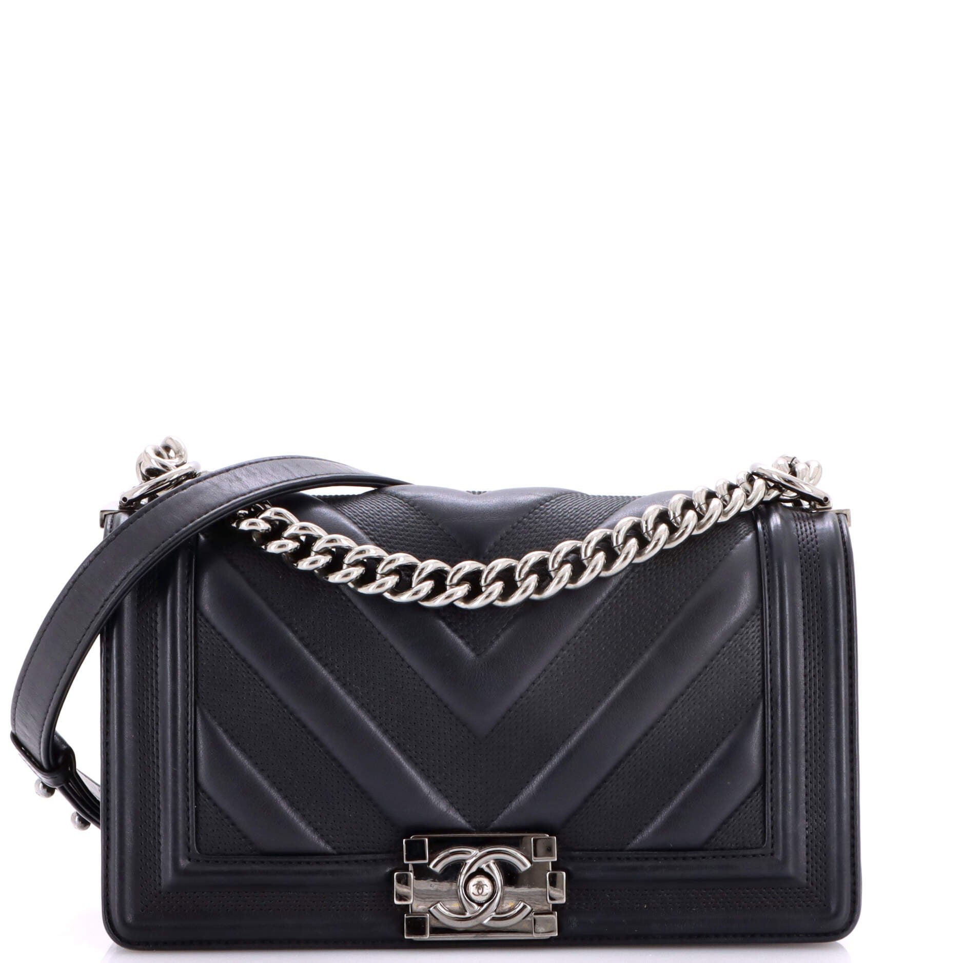 Boy Flap Bag Perforated Chevron Lambskin Old Medium