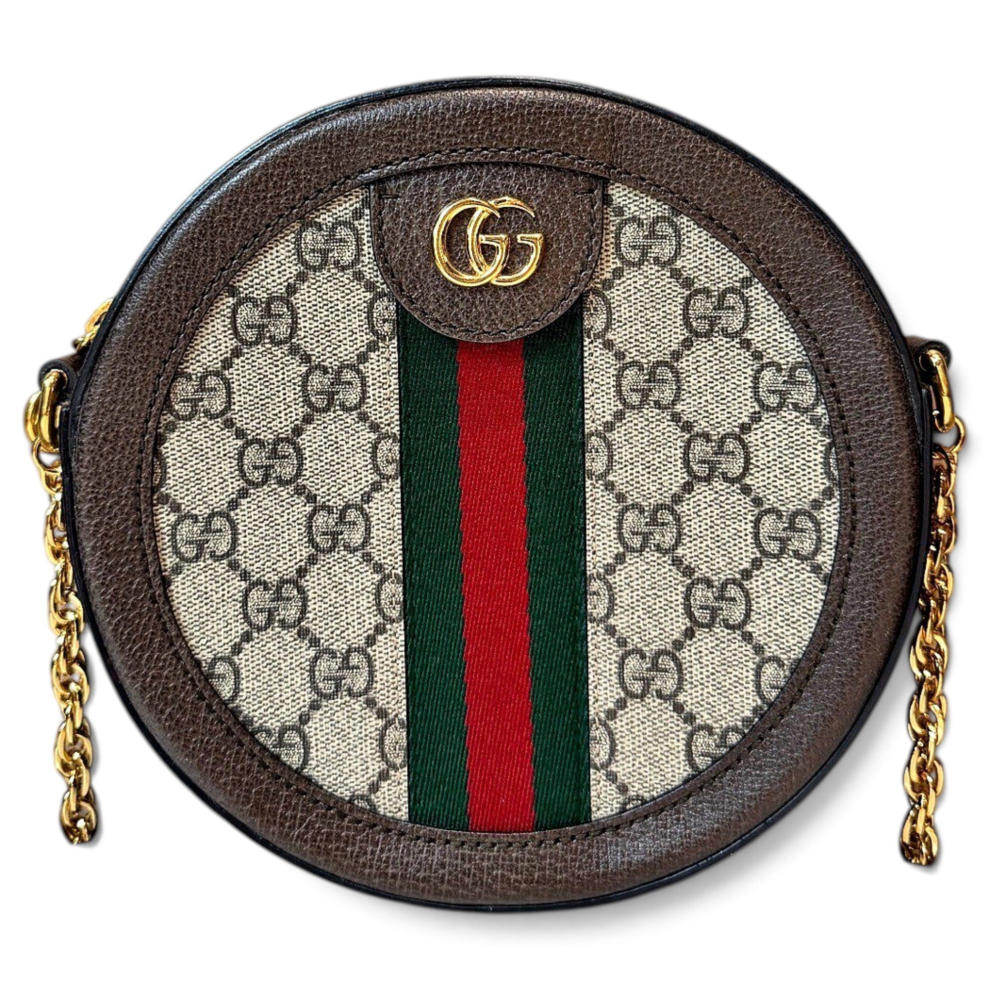 Ophidia Round leather handbag