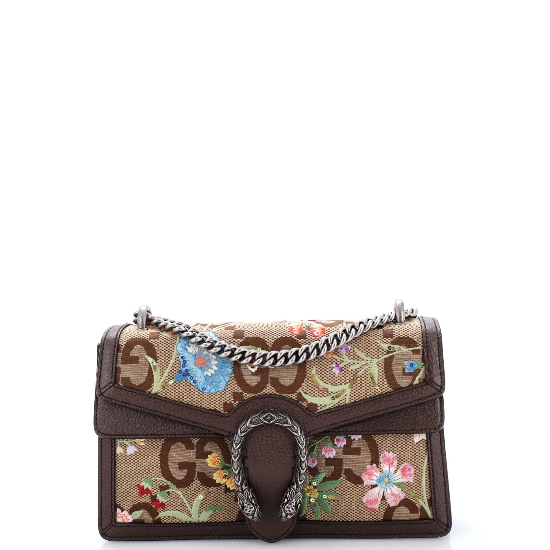 Dionysus Bag Embroidered Jumbo GG Canvas Small