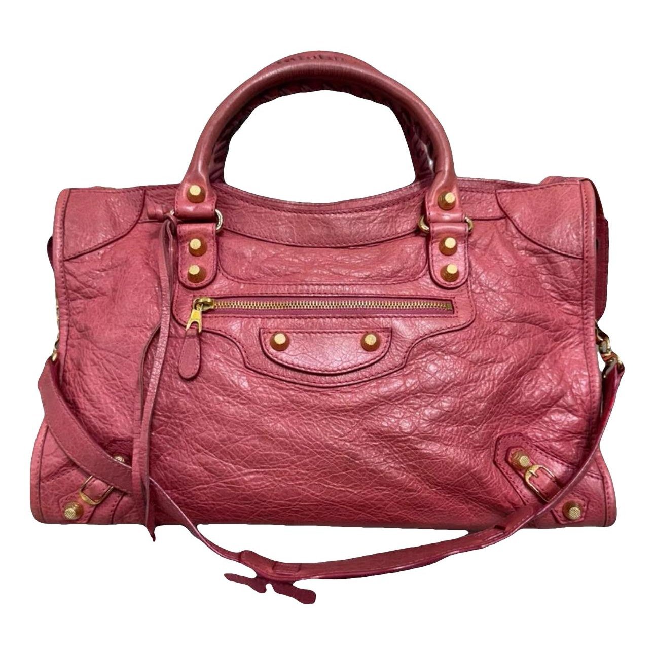 City leather handbag