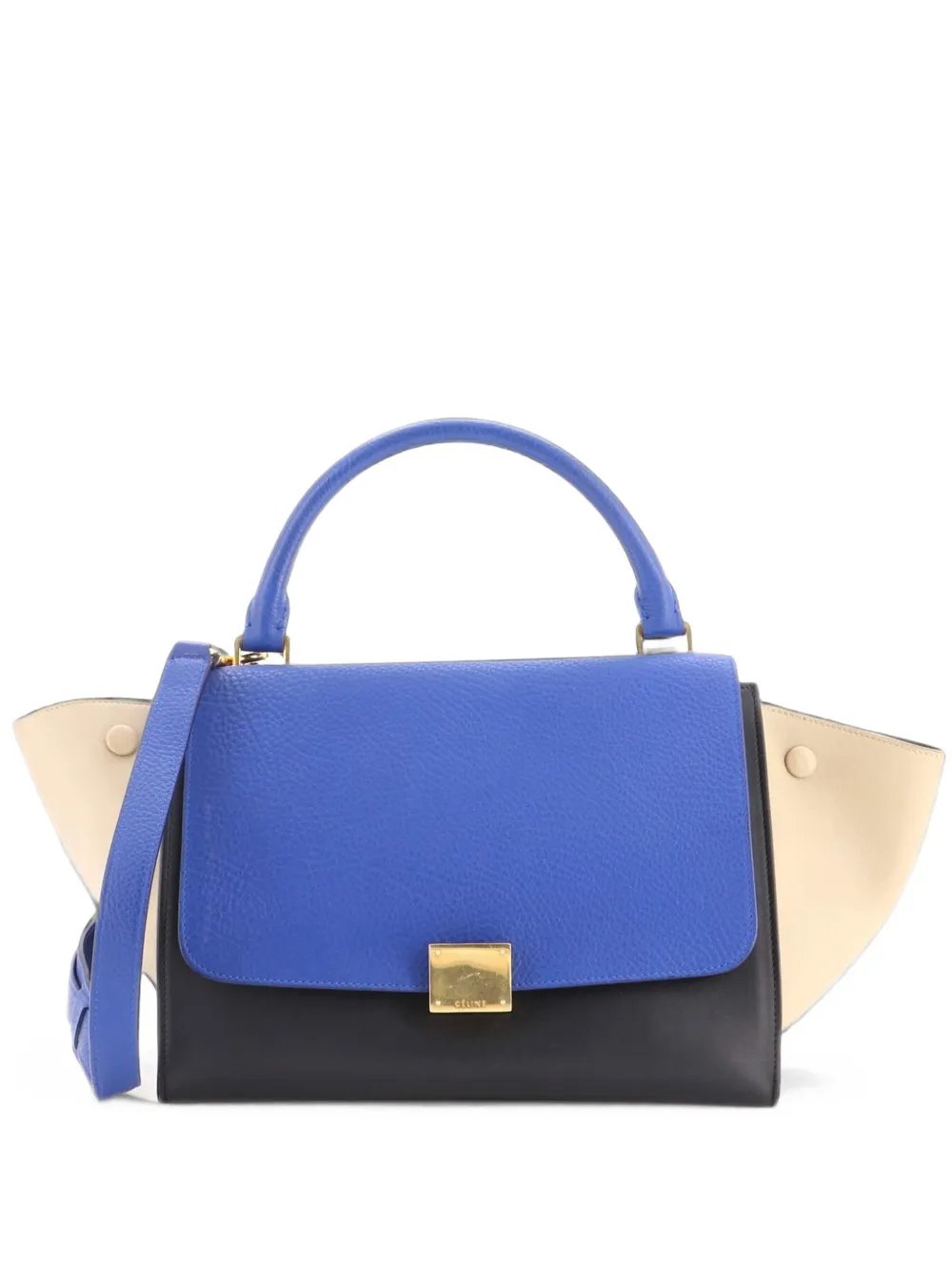 Tricolor Trapeze Bag Leather Small satchel