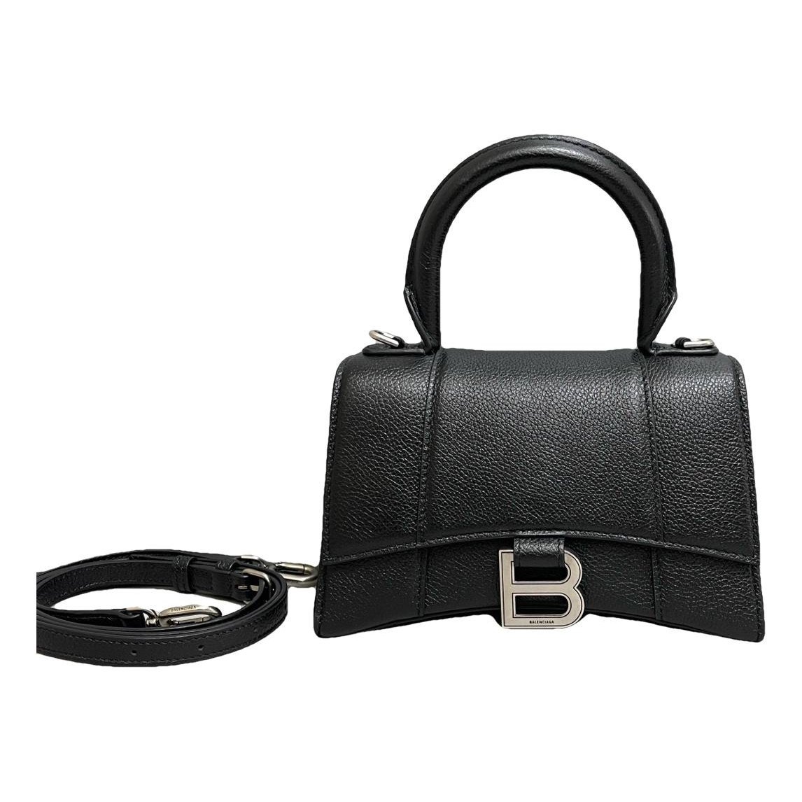 Hourglass leather handbag