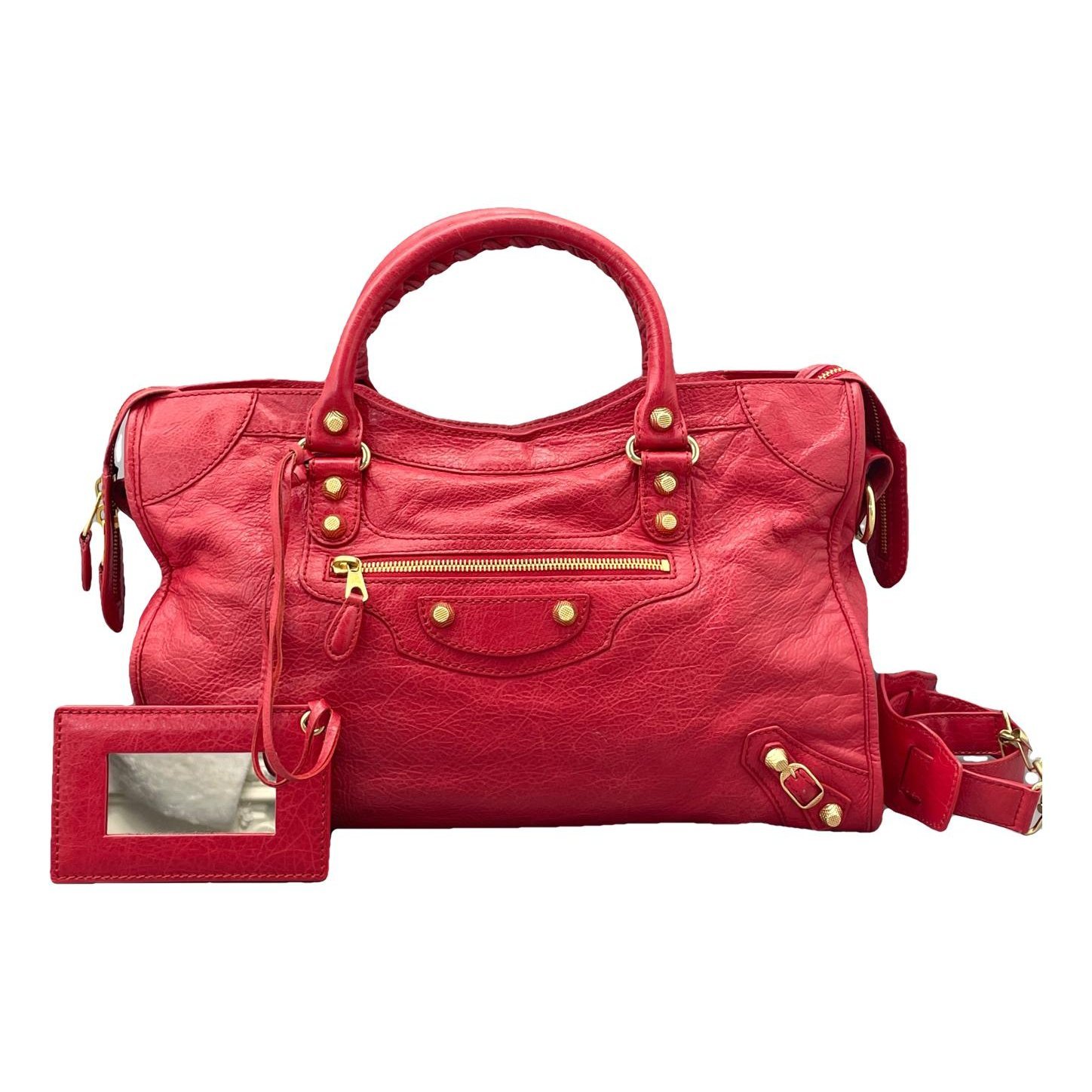 City leather handbag