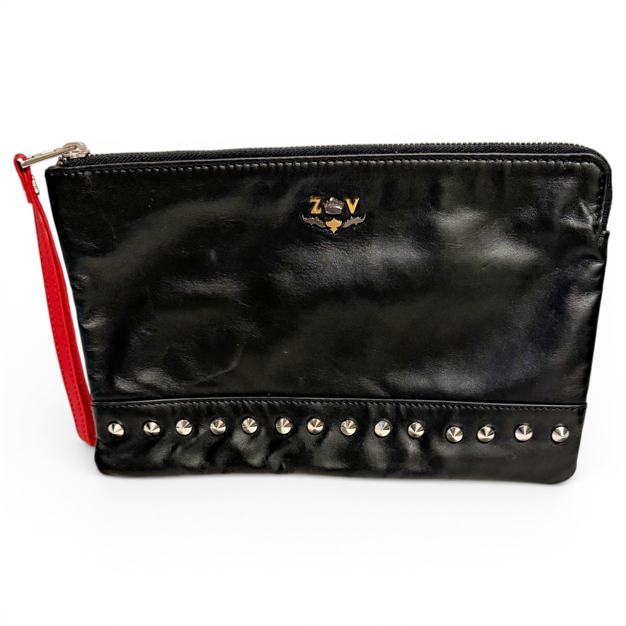 Leather clutch bag