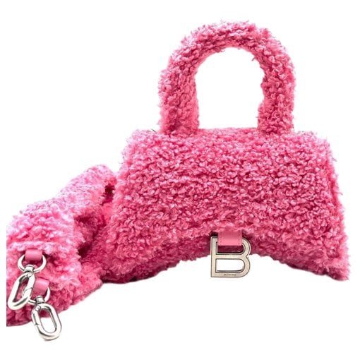 Hourglass faux fur mini bag