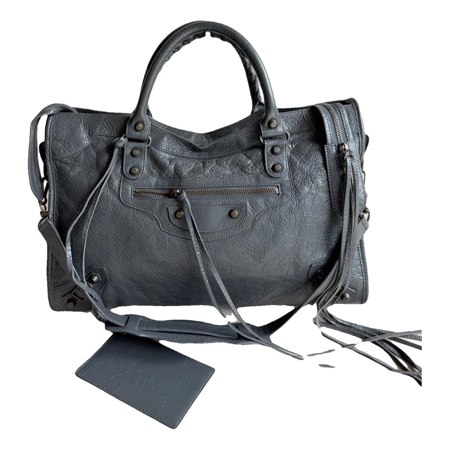 City leather handbag