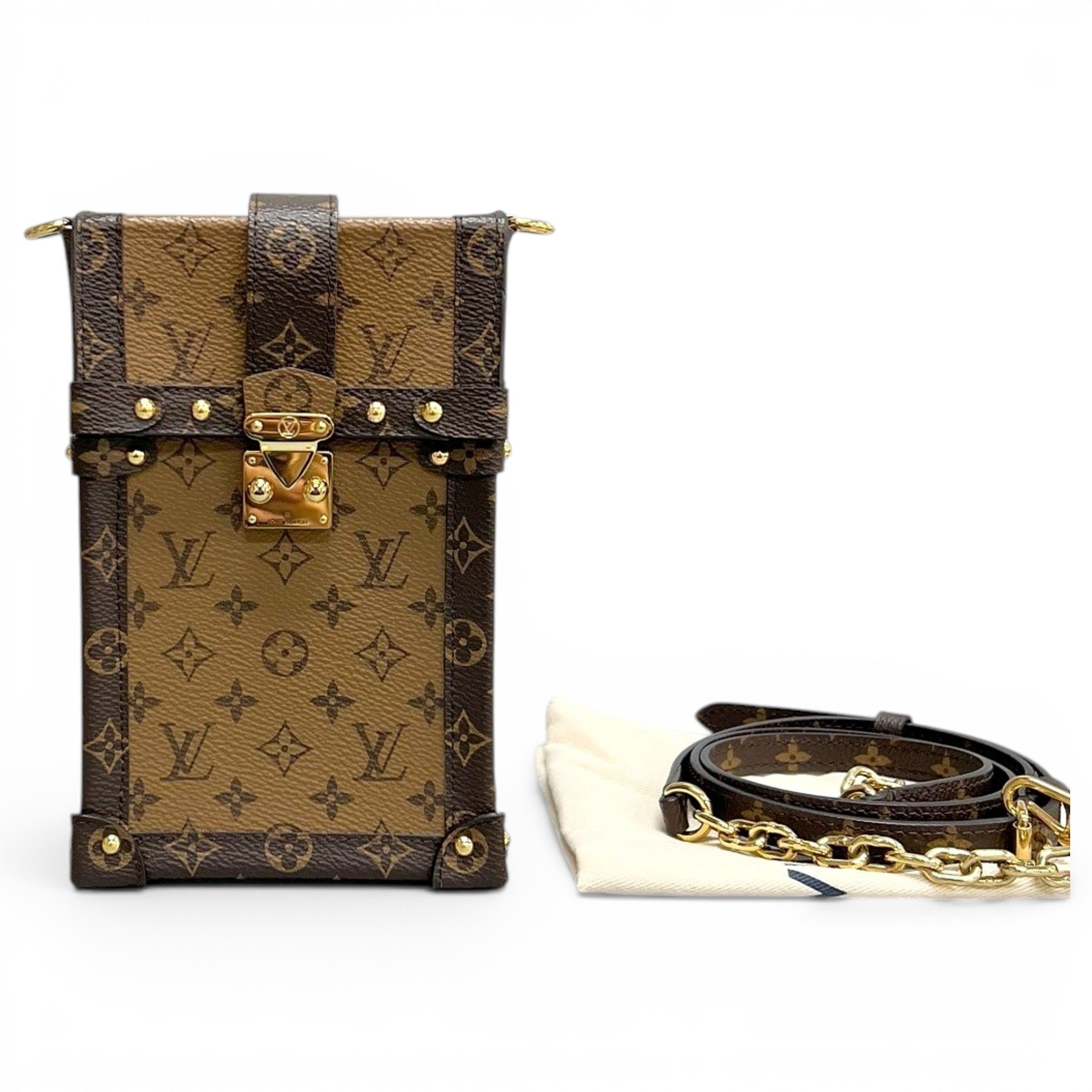 Pochette Trunk Verticale leather handbag