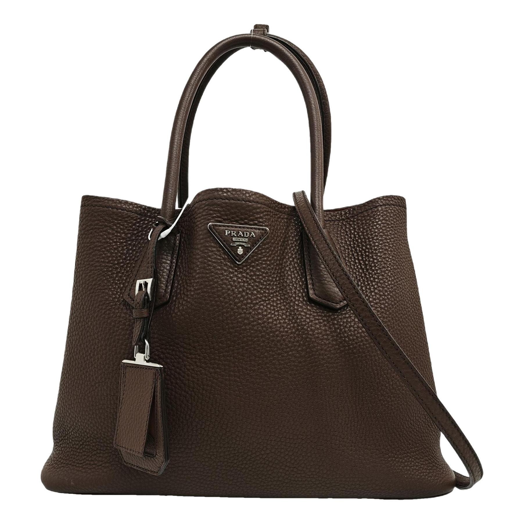 Double leather handbag