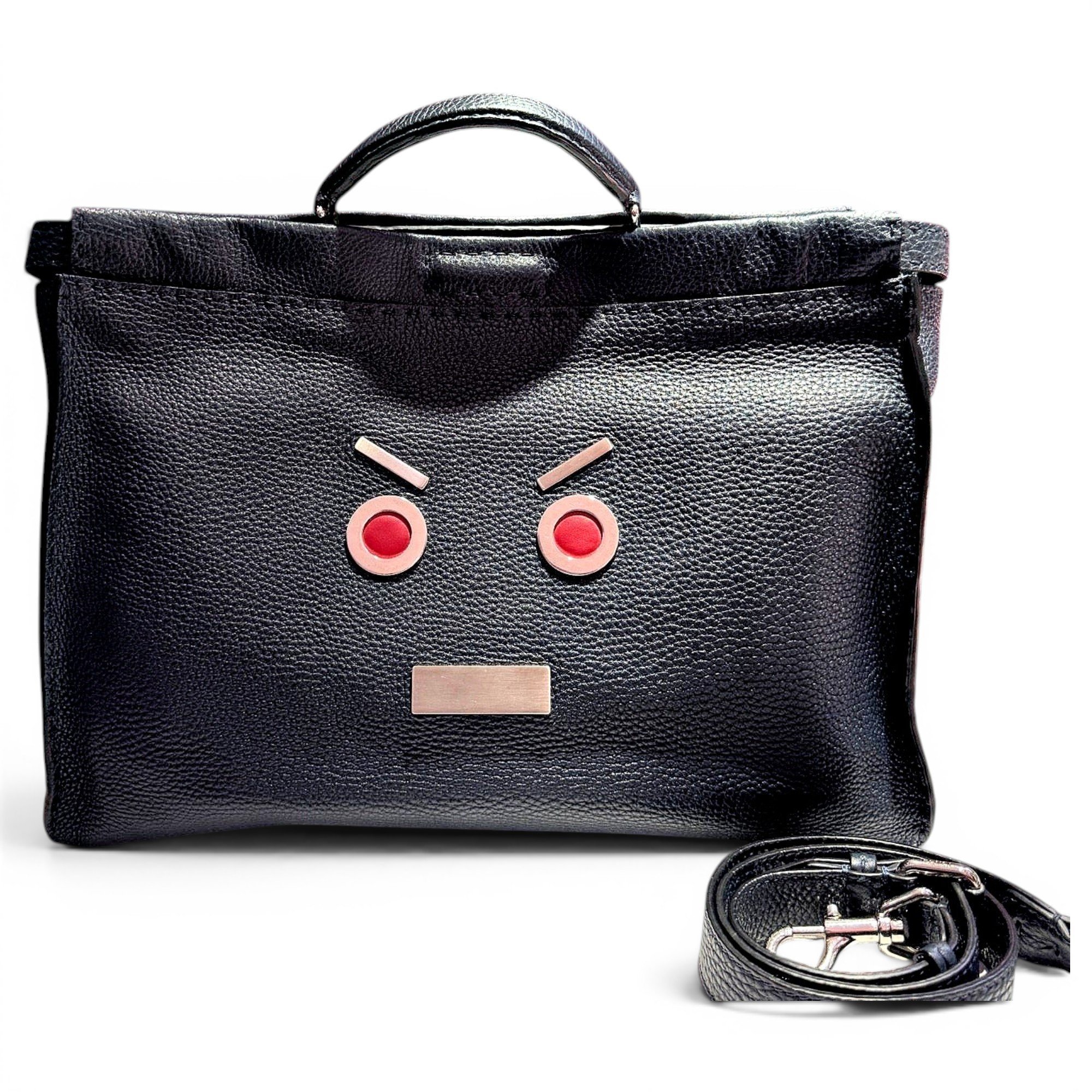 Peekaboo leather tote
