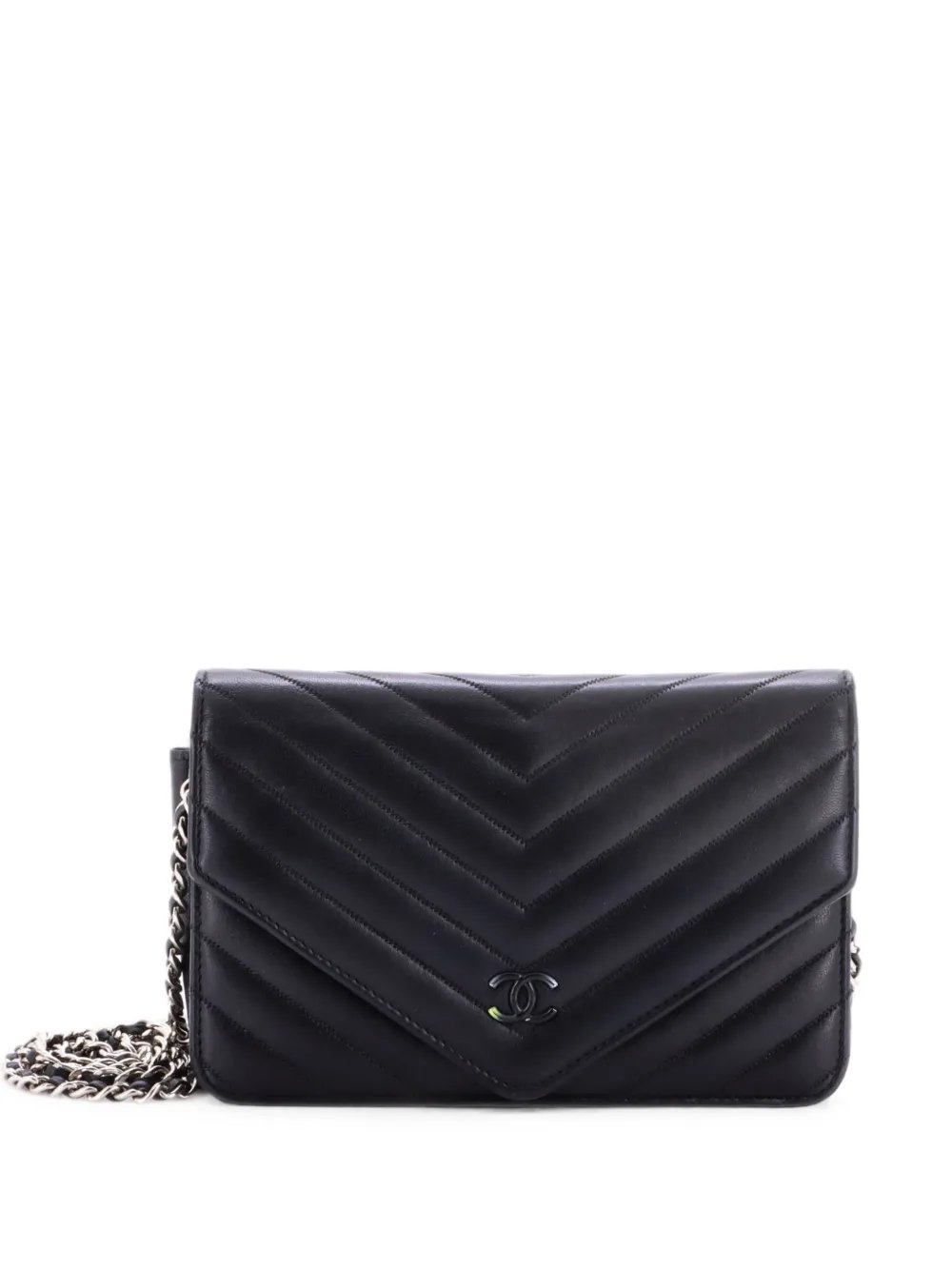 Envelope Wallet on Chain Chevron Sheepskin crossbody bag