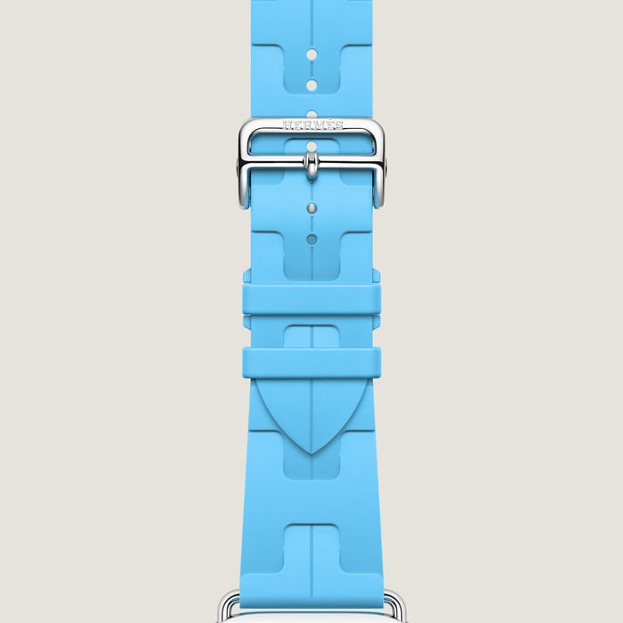 Bleu Céleste Band Apple Watch Hermès Single Tour 41 MM Deployment Buckle Kilim