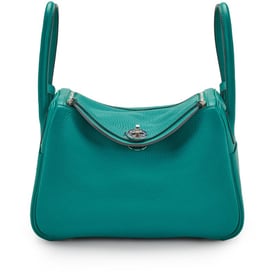 Hermes Blue Paon Clemence Lindy 26 Palladium Hardware, 2016