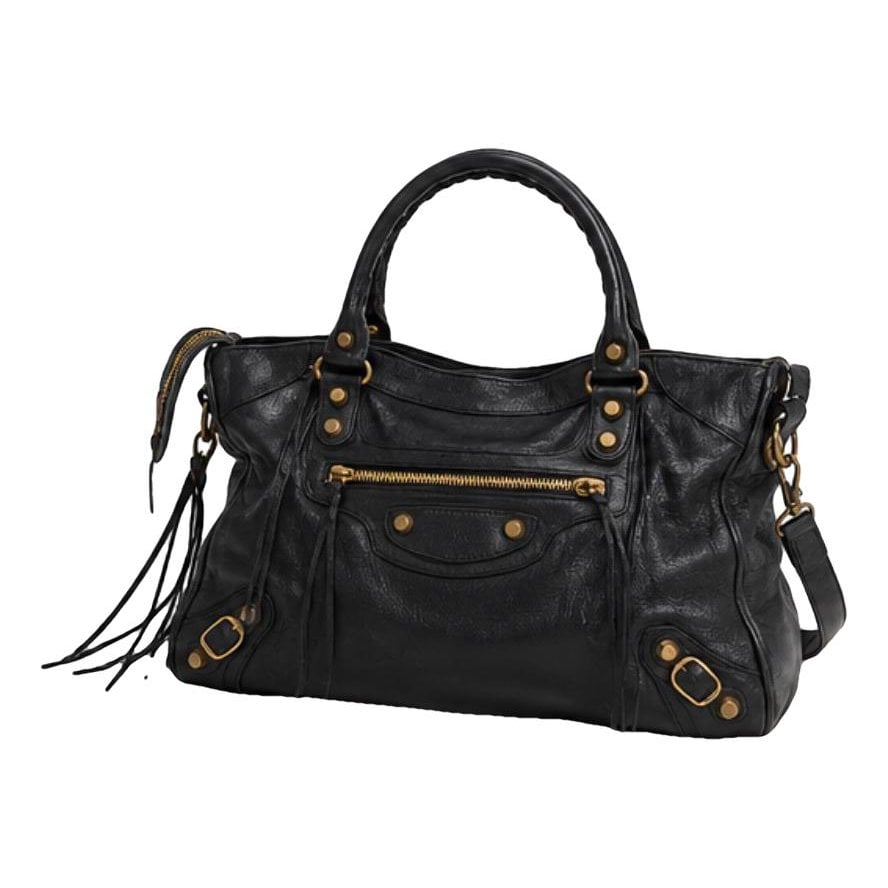 City leather handbag