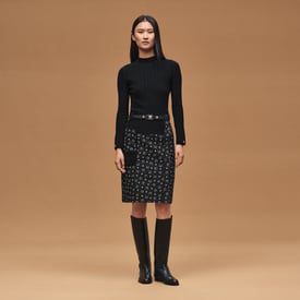 "Porte-Bonheur Bandana" straight skirt