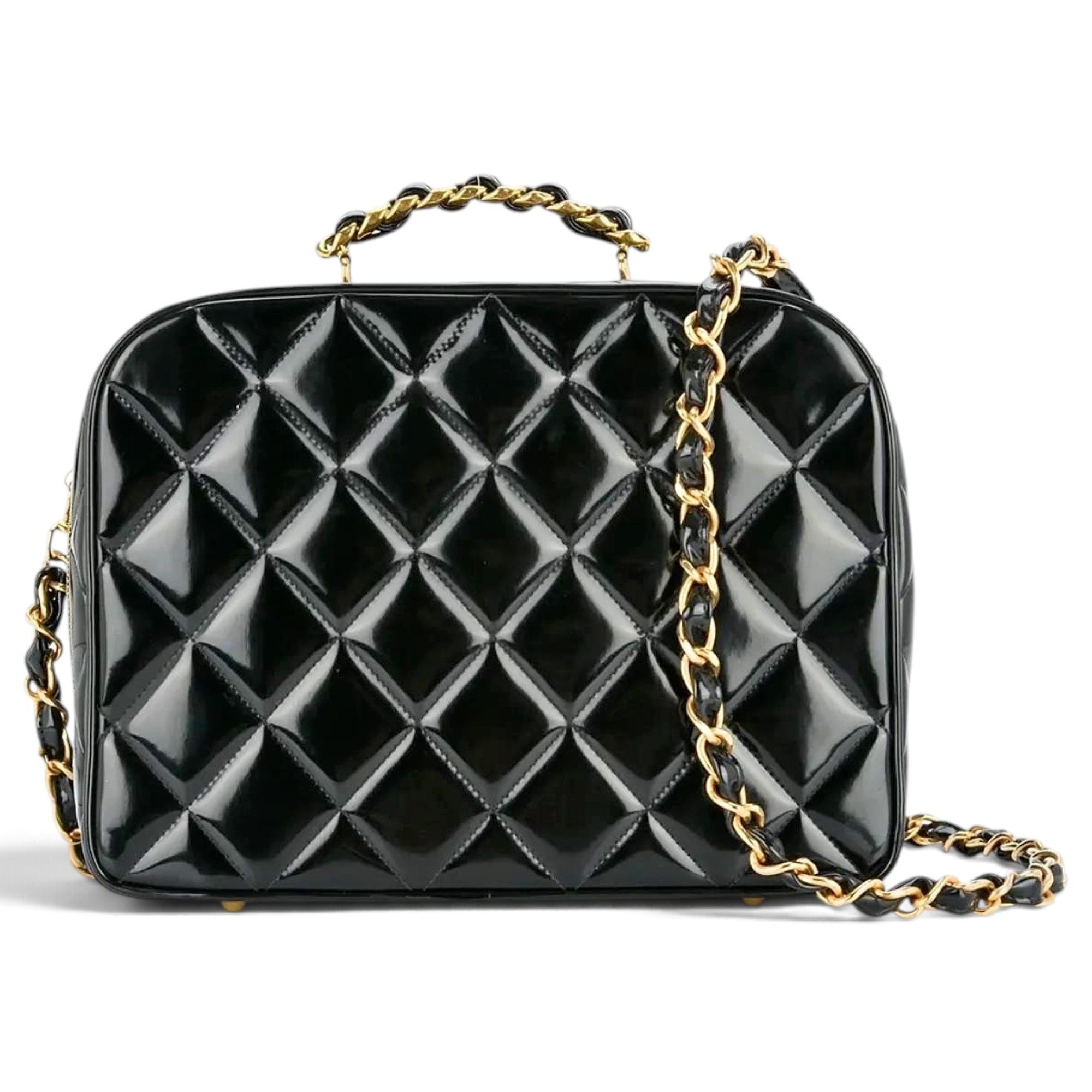 Vanity patent leather bag
