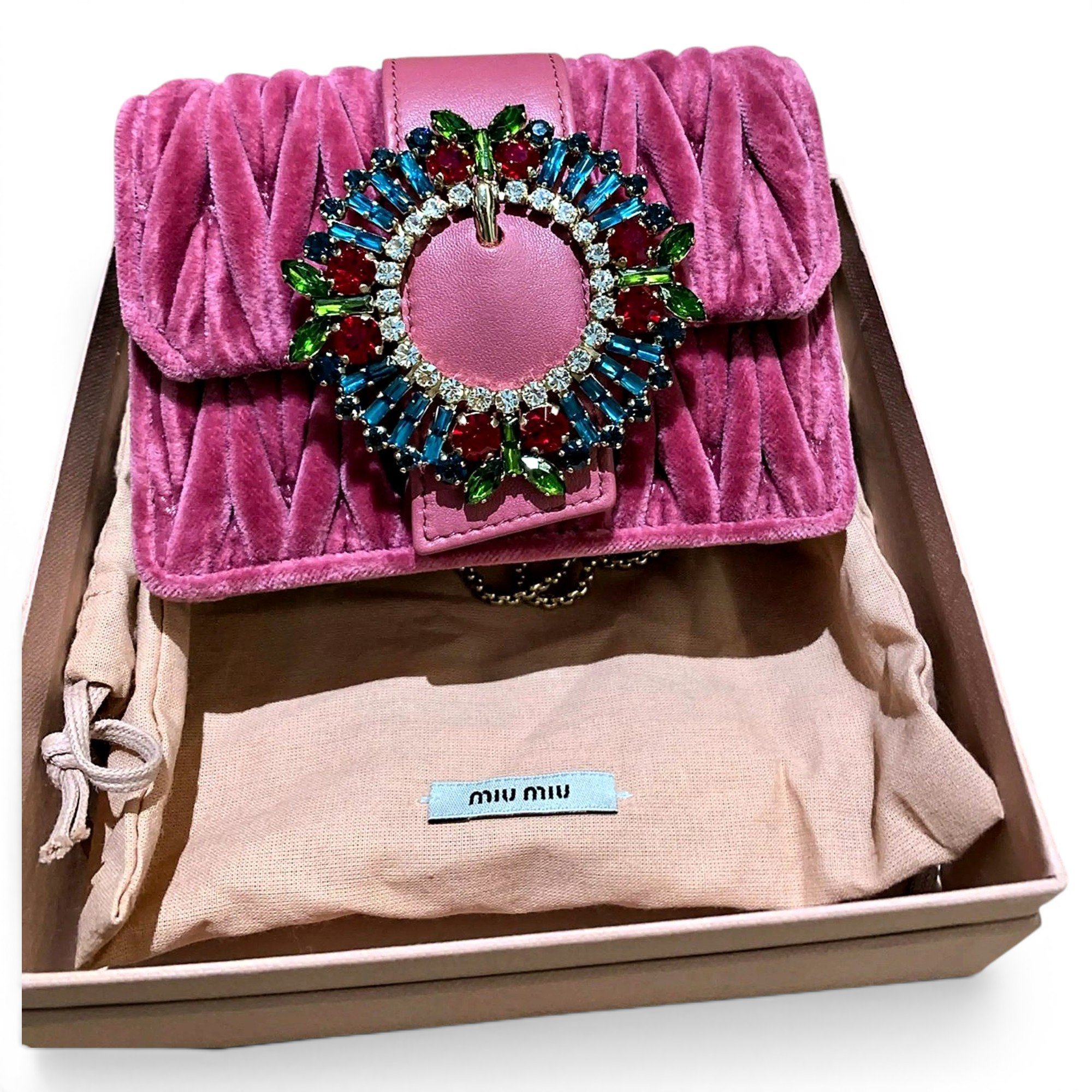 Miu Lady velvet handbag