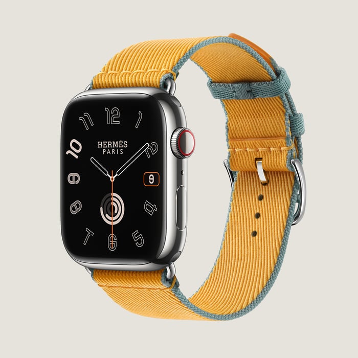 Band Apple Watch Hermès Single Tour 45 MM Twill Jump