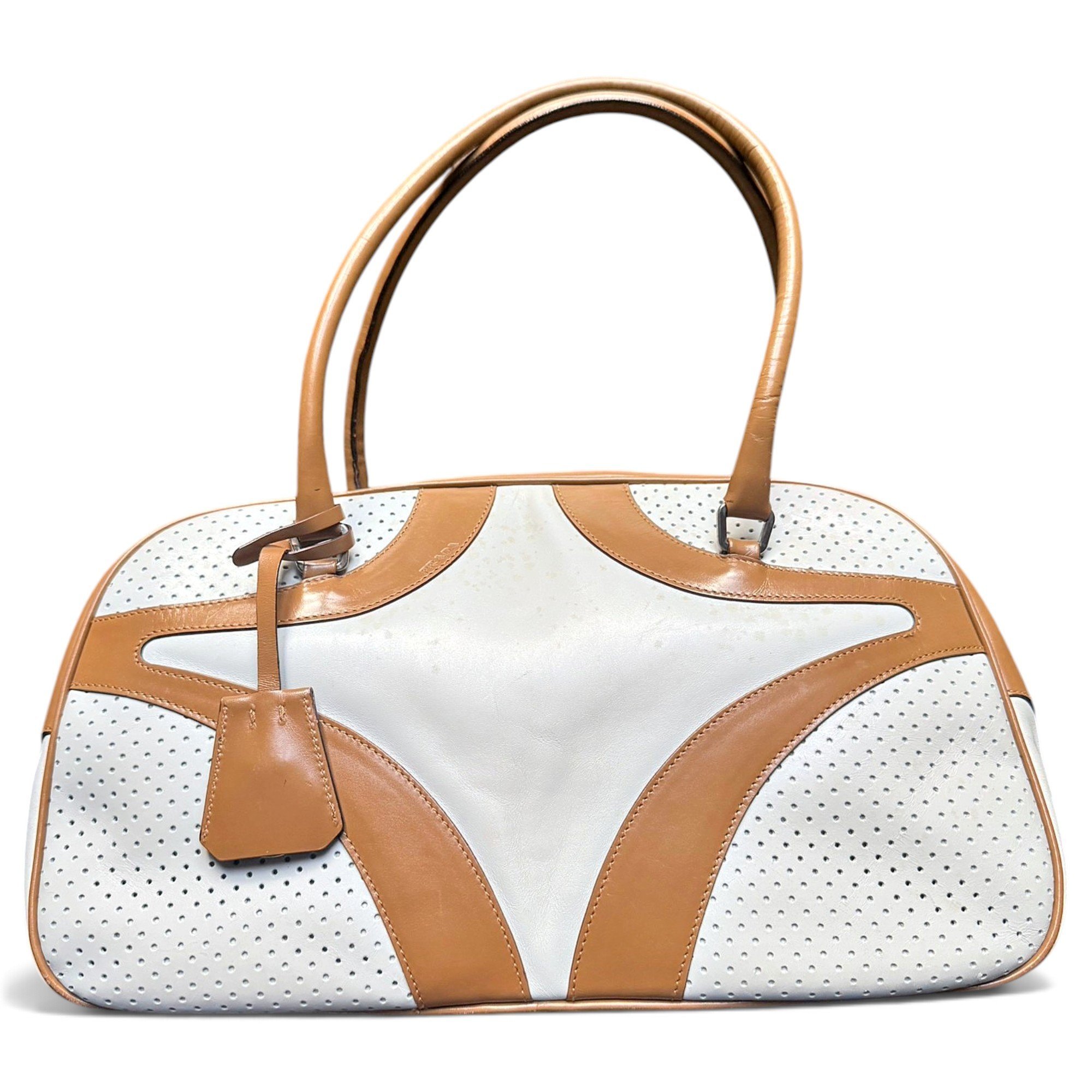 Bowling leather handbag