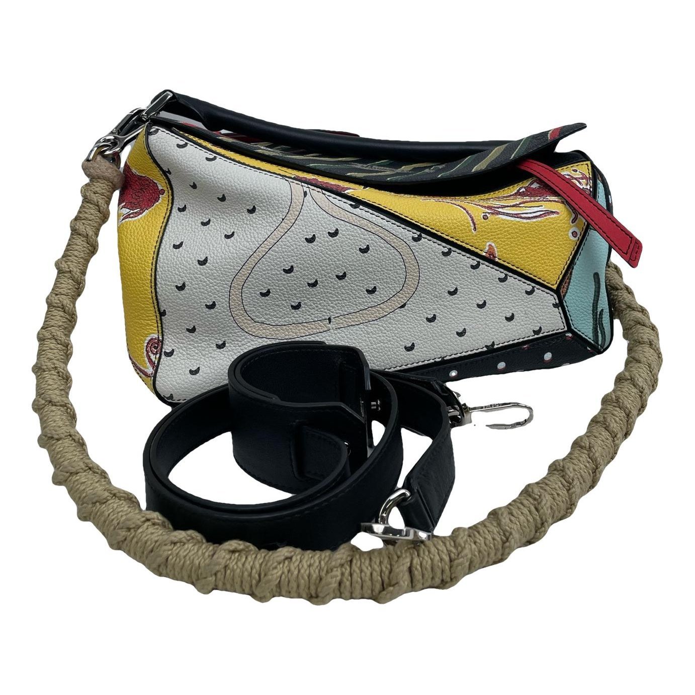 Puzzle leather handbag